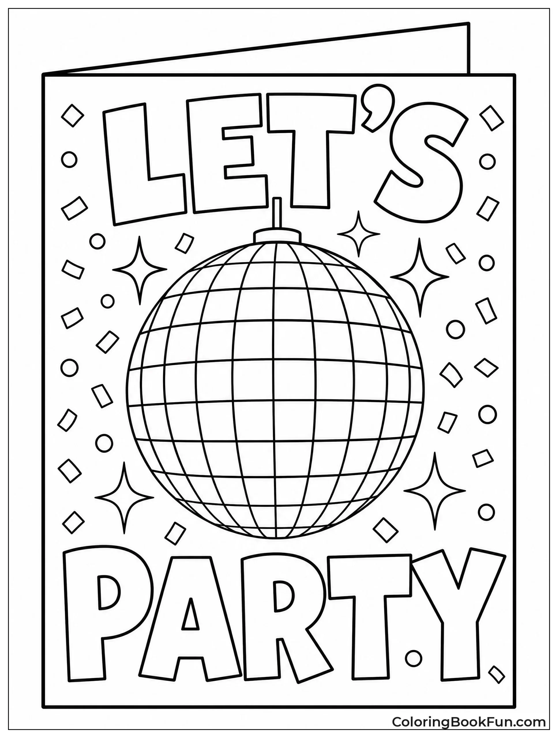 Card with Disco Ball Design