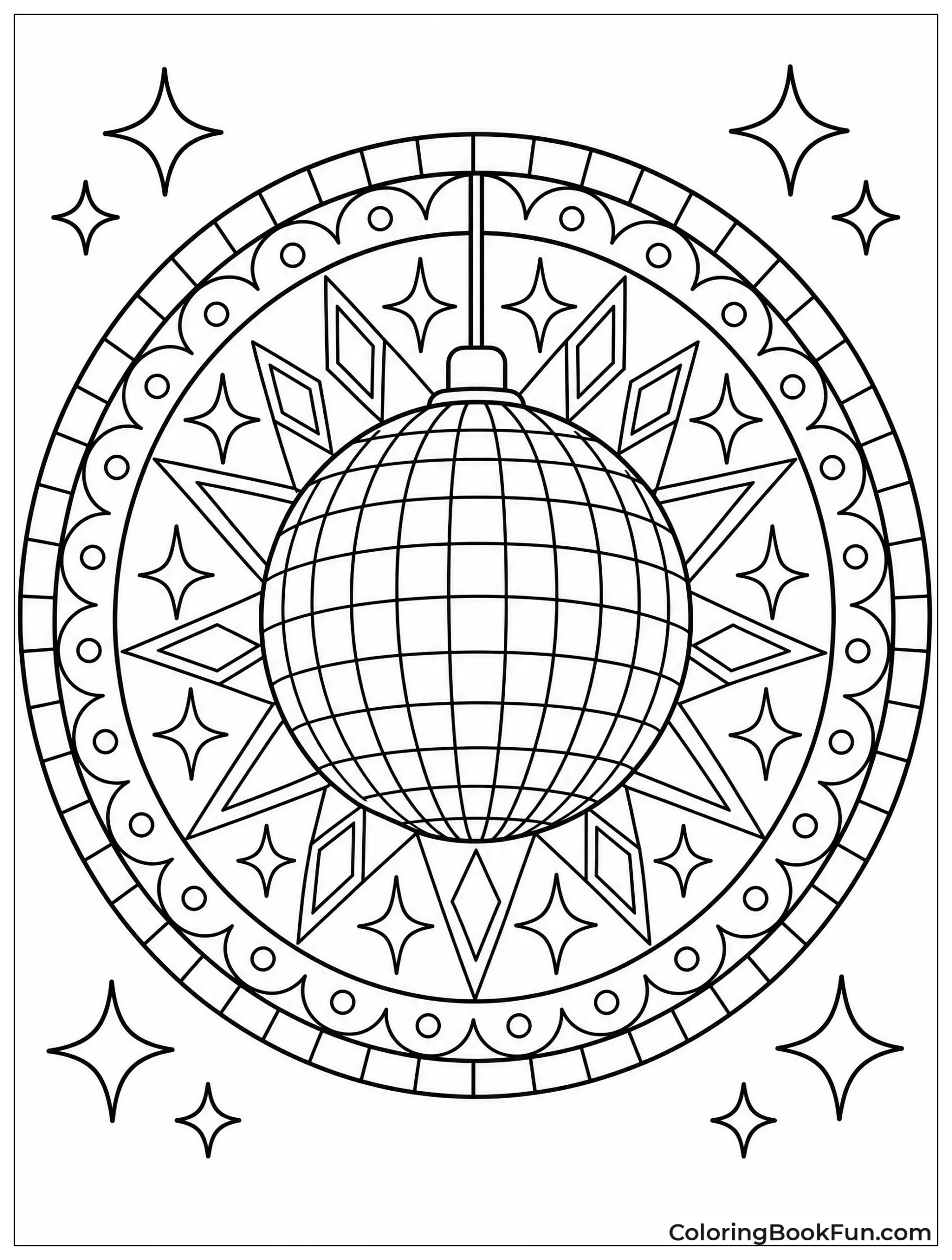 Mandala with Disco Ball Center