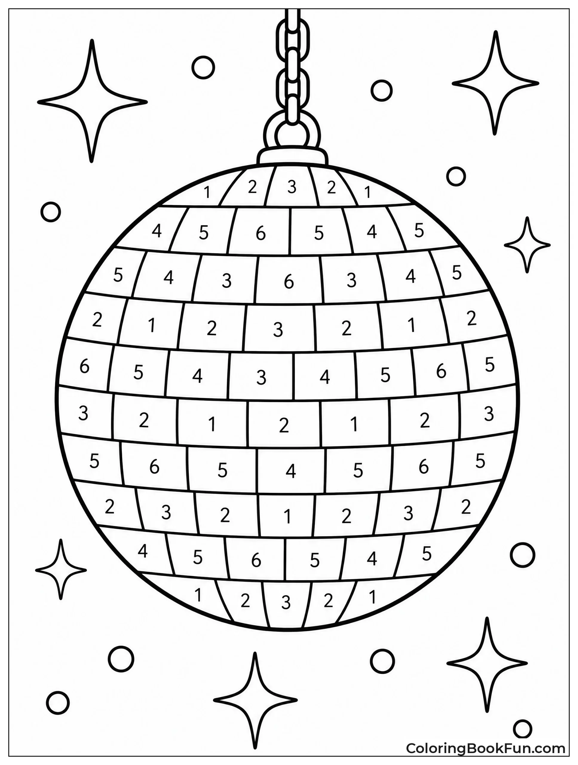 Color by Number Disco Ball
