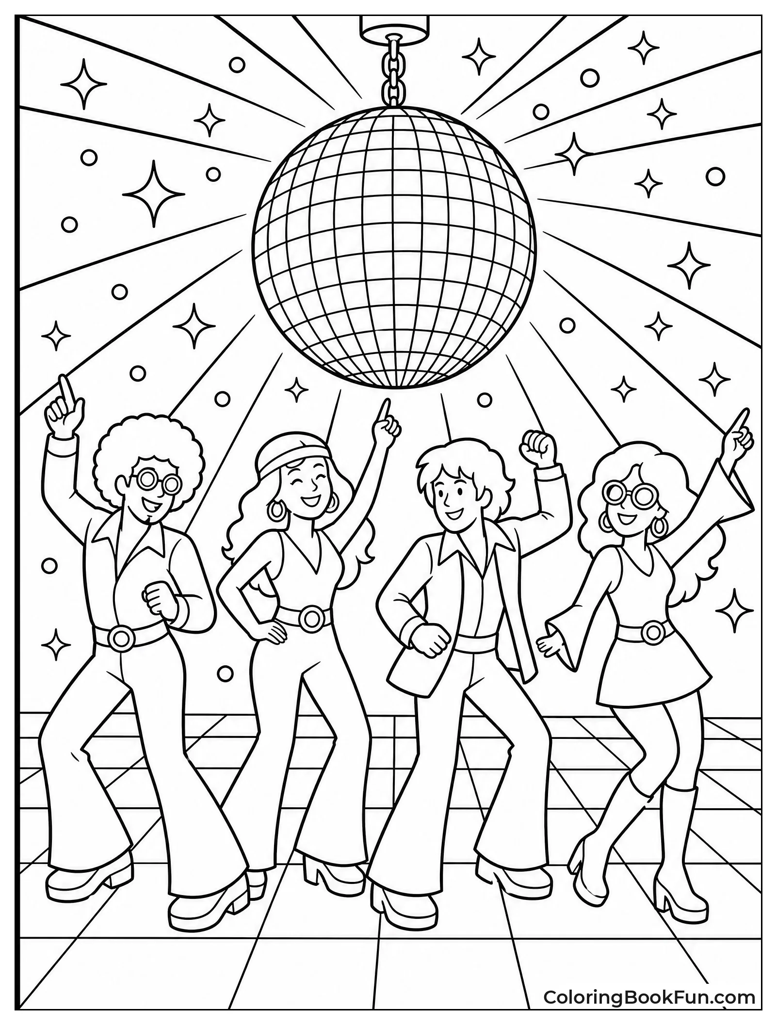 Retro Disco Party with Lights