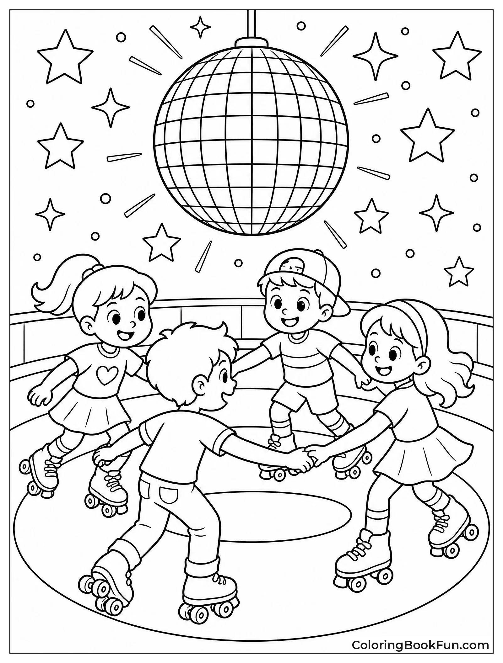 Kids Skating under Disco Ball