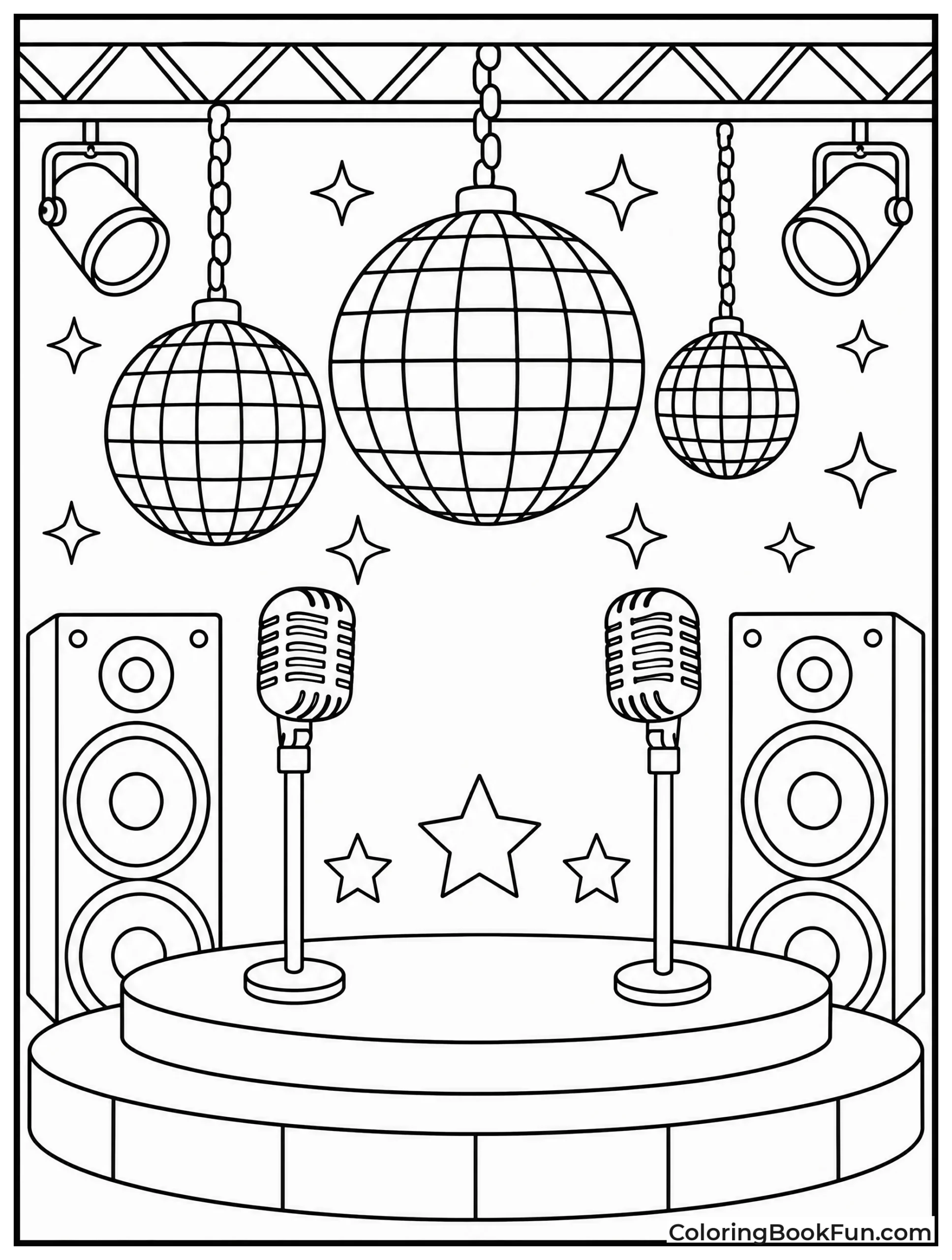 Stage with Vintage Disco Balls