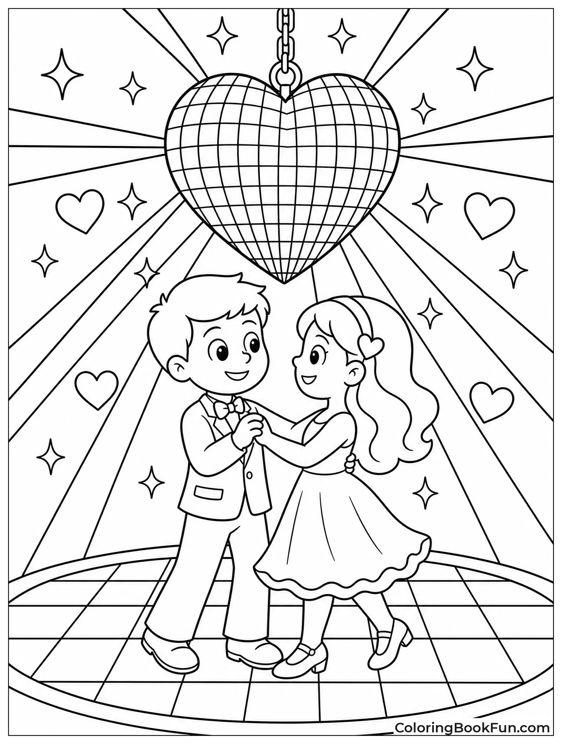 Heart Disco Ball on Floor