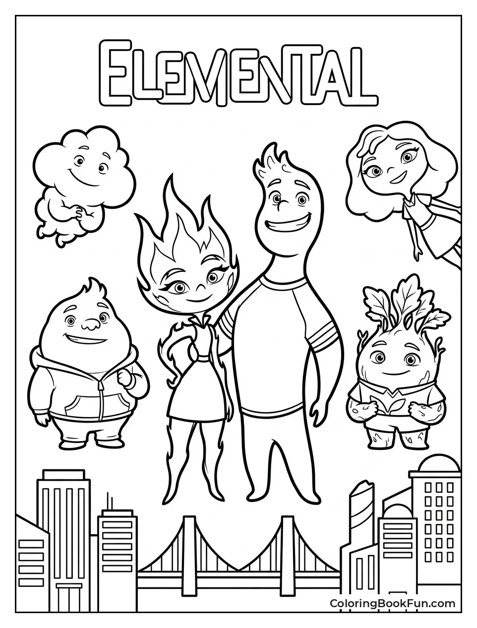 Disney Pixar Elemental Characters Posing