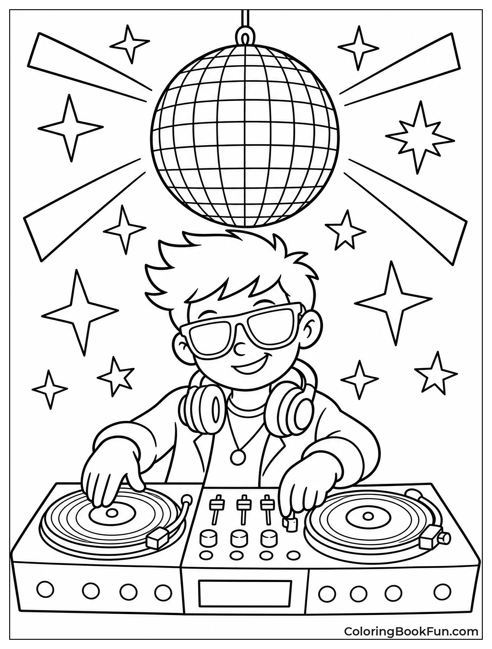 Dj Spinning under Disco Ball