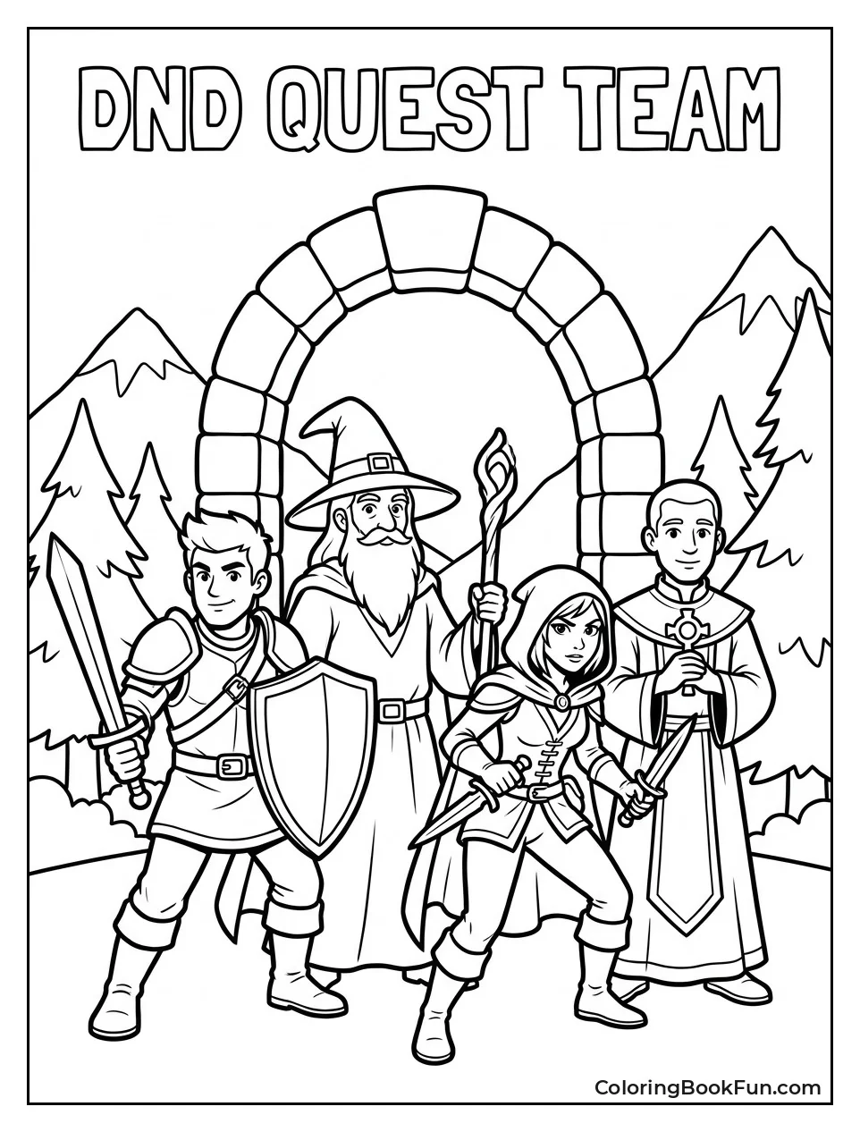 Four Adventurers Ready for Quest