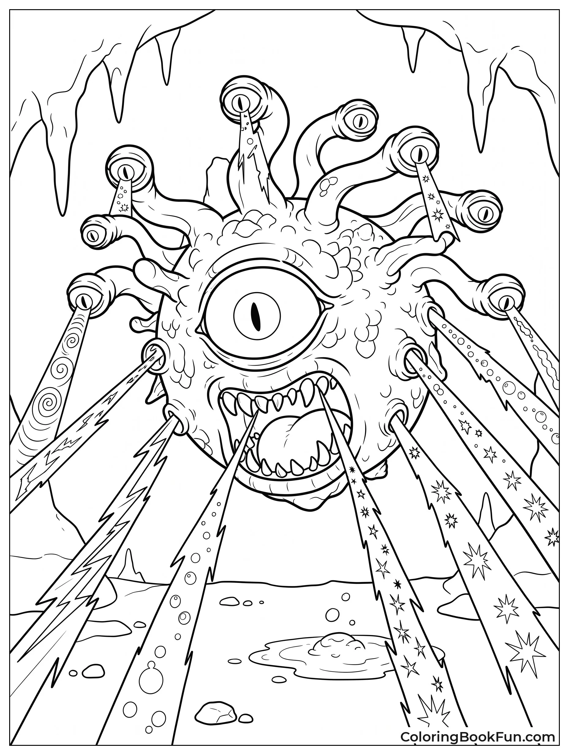 Beholder Firing Beams from Eyes