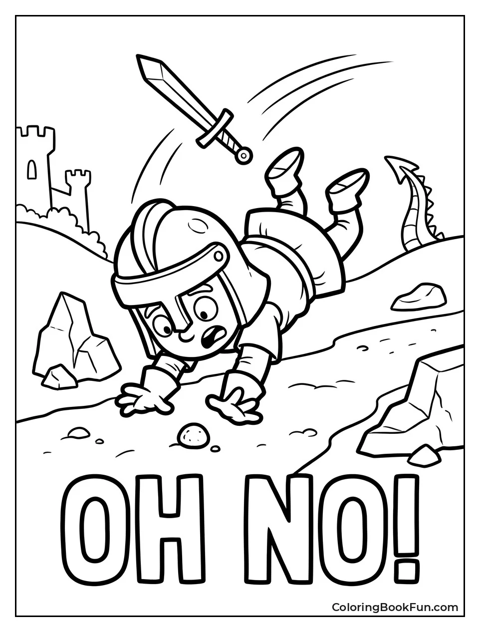 Adventurer Tripping and Dropping Sword