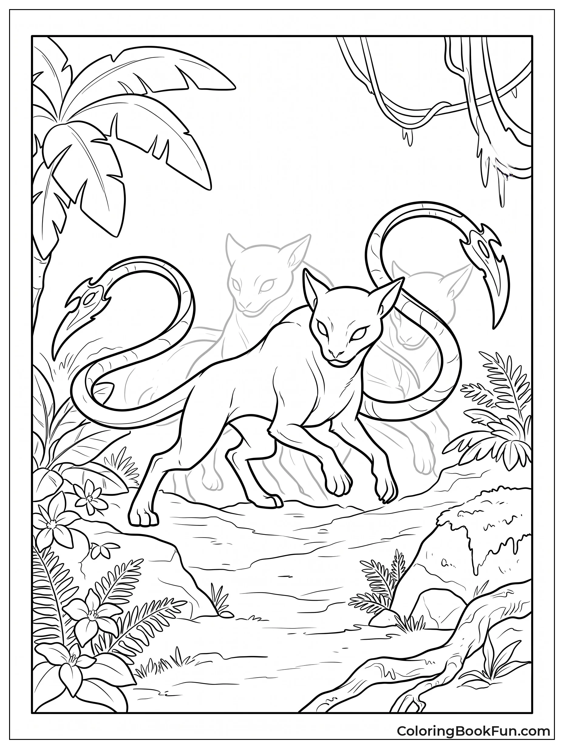 Displacer Beast in Shadowy Jungle