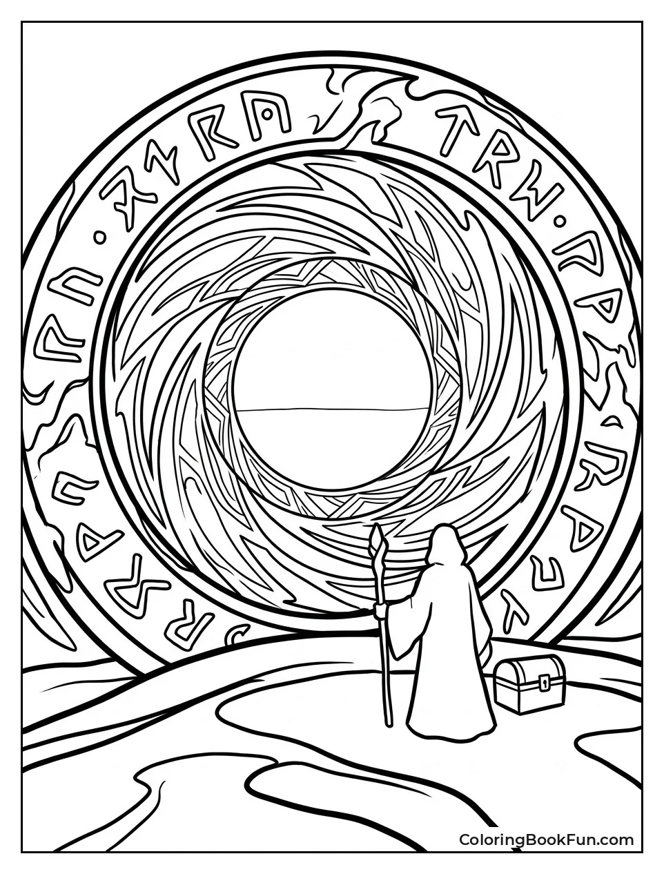 Swirling Magic Portal with Runes
