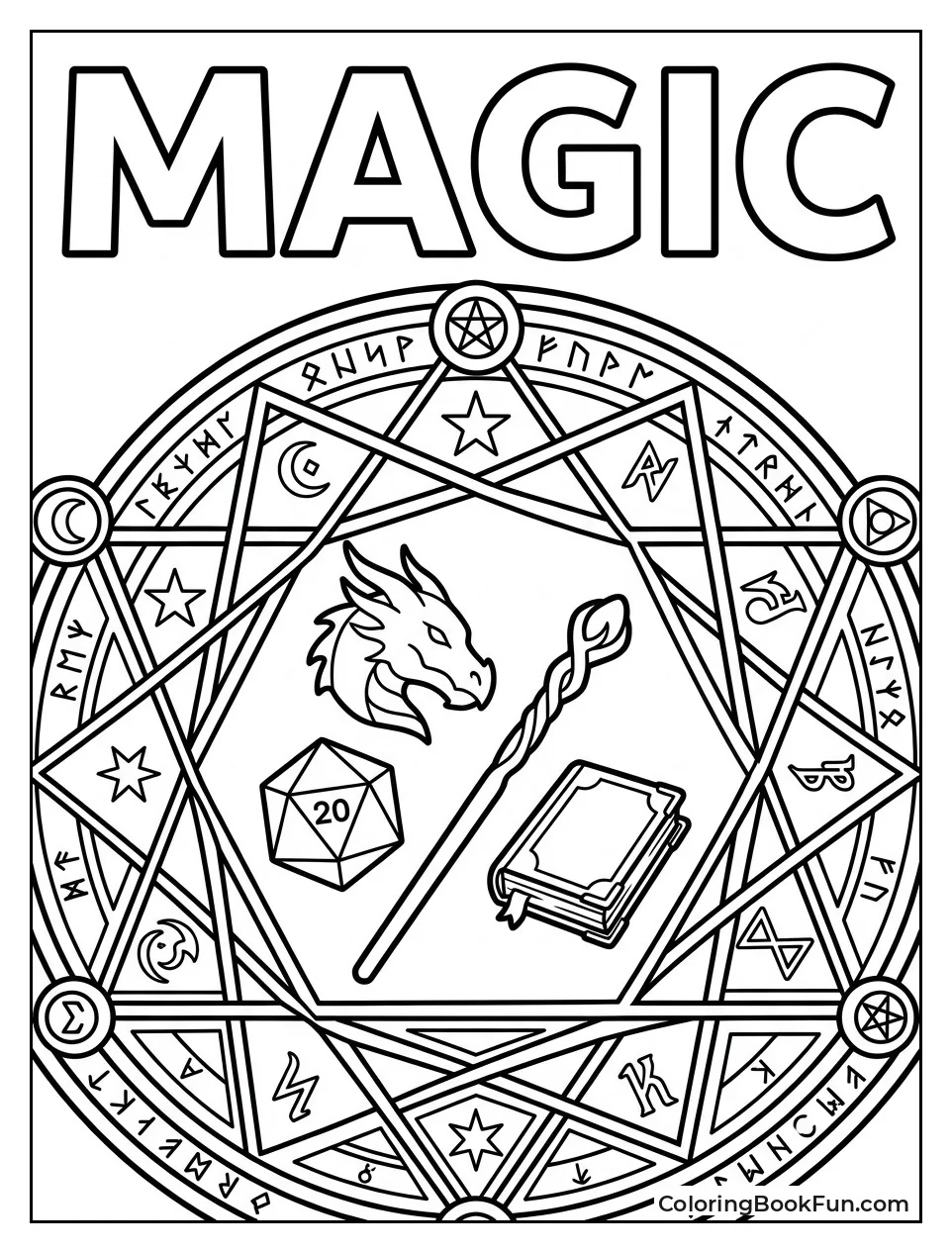 Magical Rune Mandala with Symbols