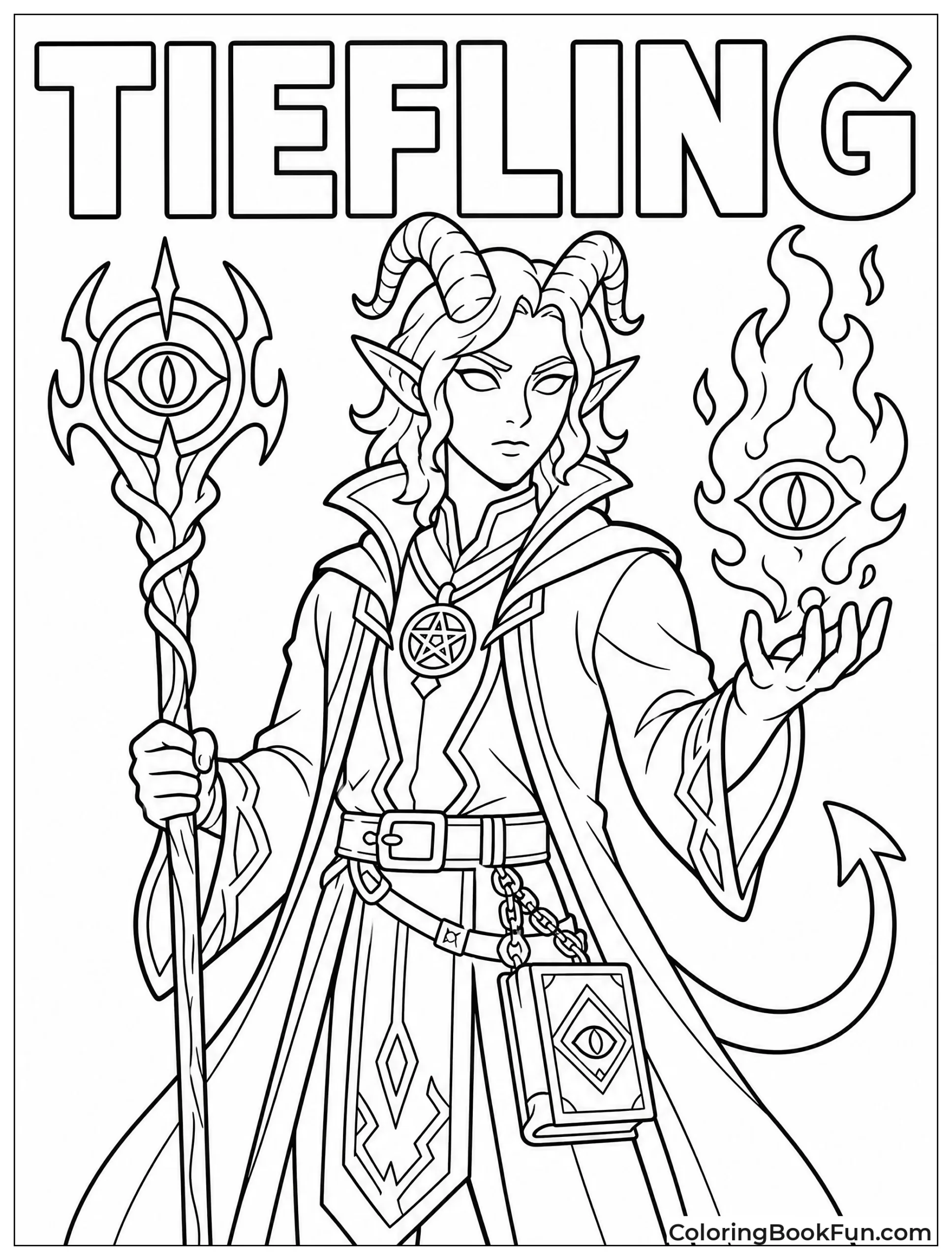 Tiefling Warlock with Glowing Eyes