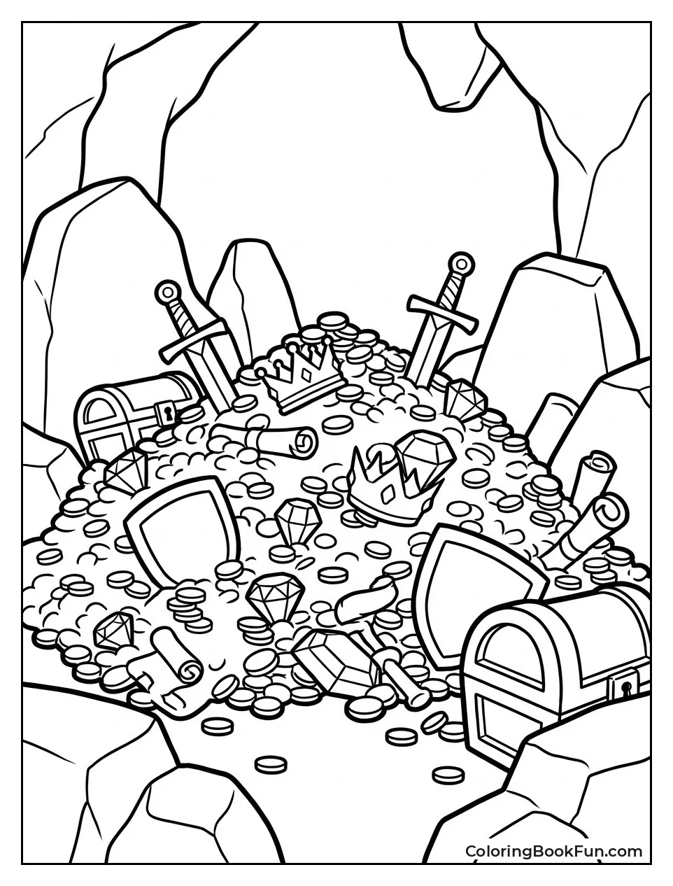 Glittering Pile of Gold Coins
