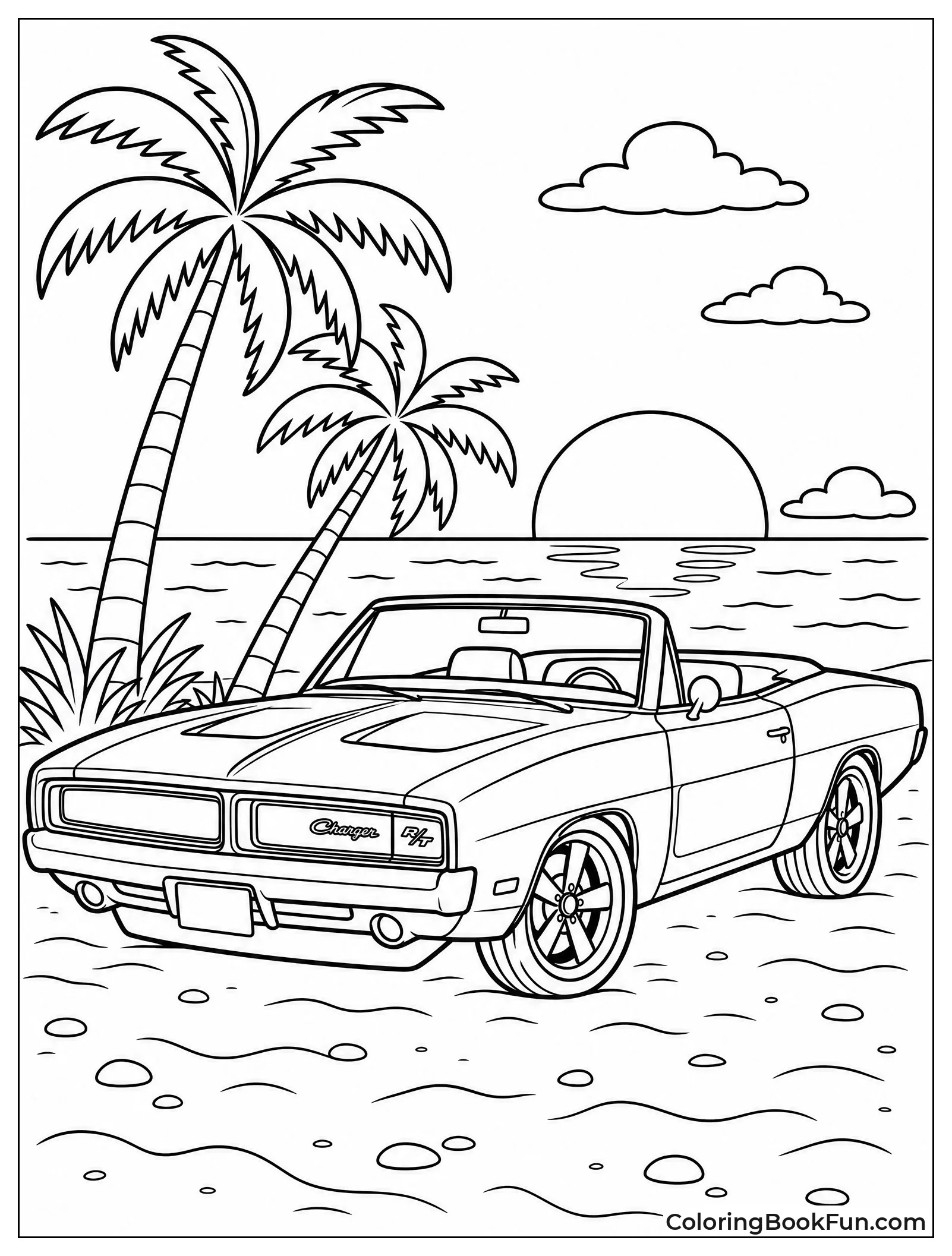 Convertible Charger at Beach