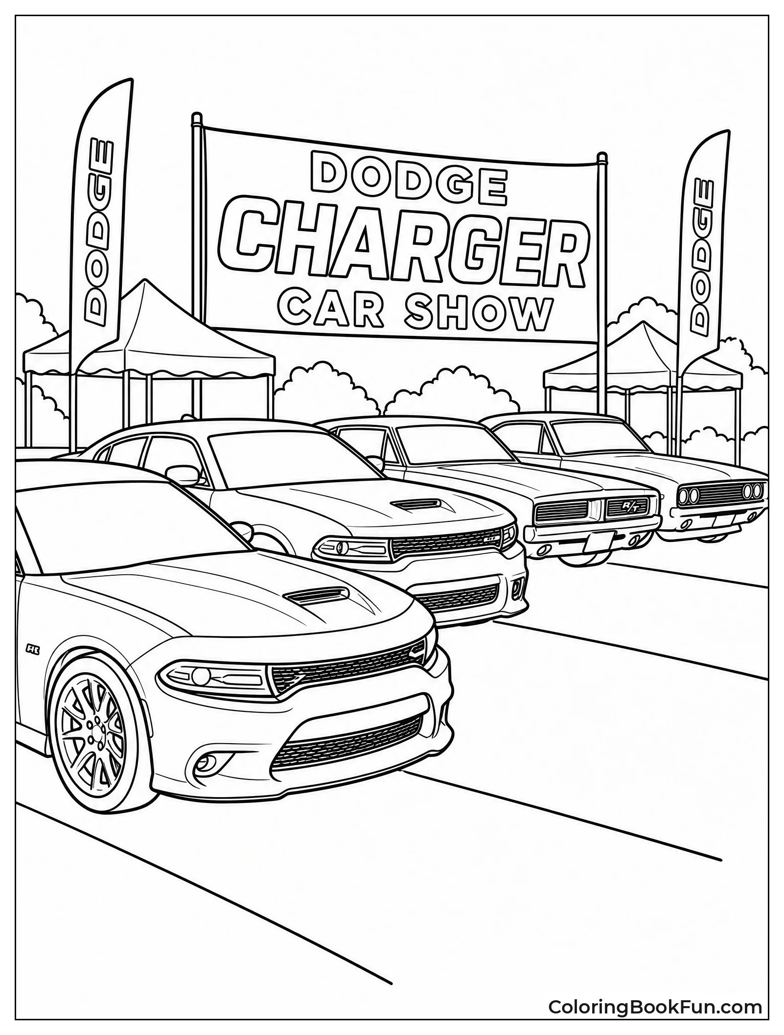 Chargers Lined up at Show