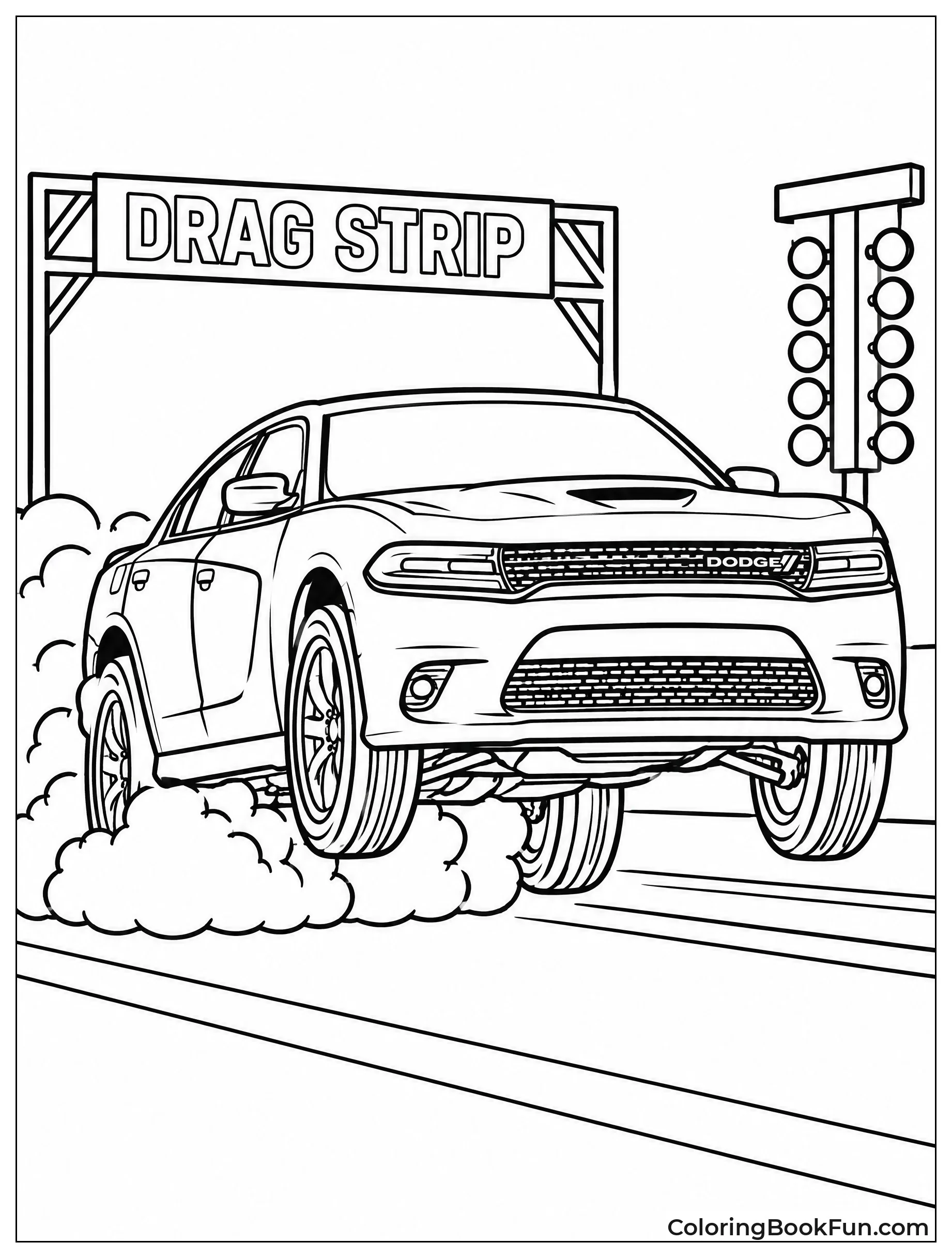 Charger Launching off Drag Strip