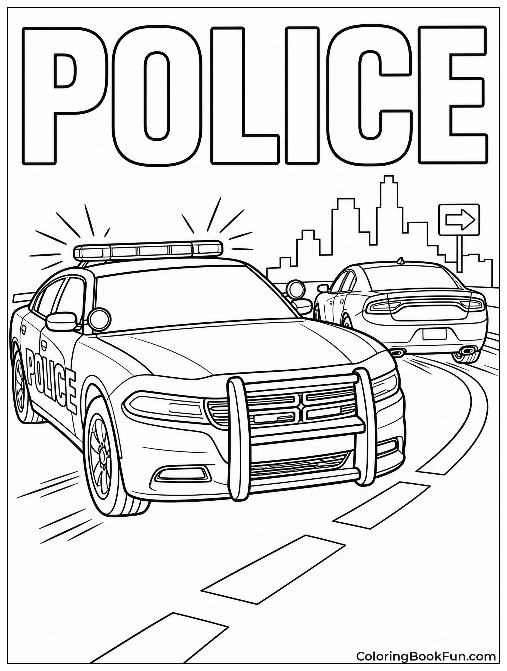 Police Charger Chasing Suspect