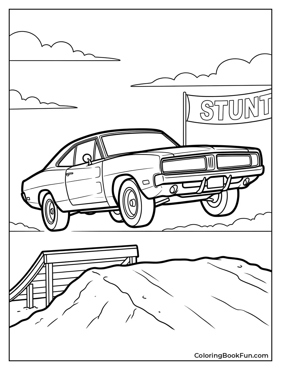 Charger Jumping over Ramp