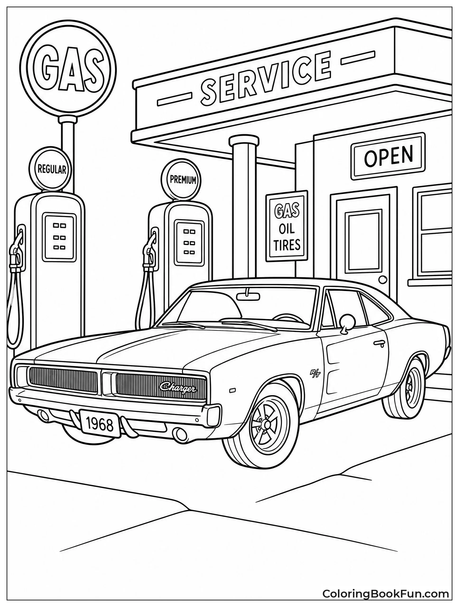 Charger at Old Gas Station