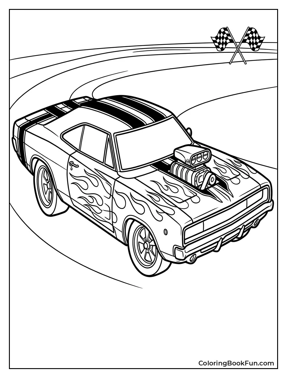 Hot Rod Charger with Flames