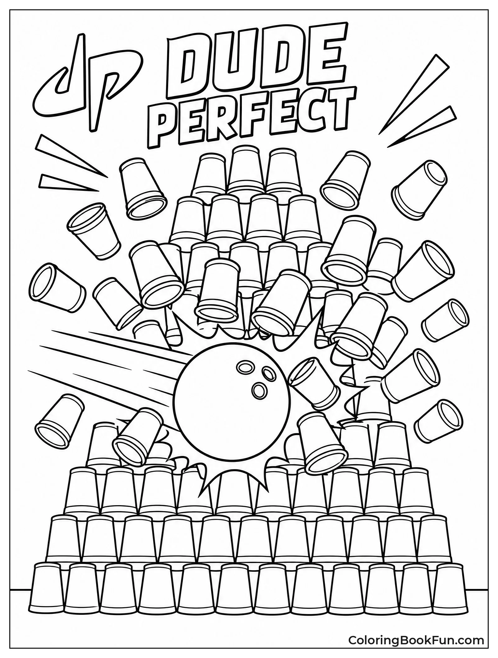 Bowling Ball Smashes Through Plastic Cups