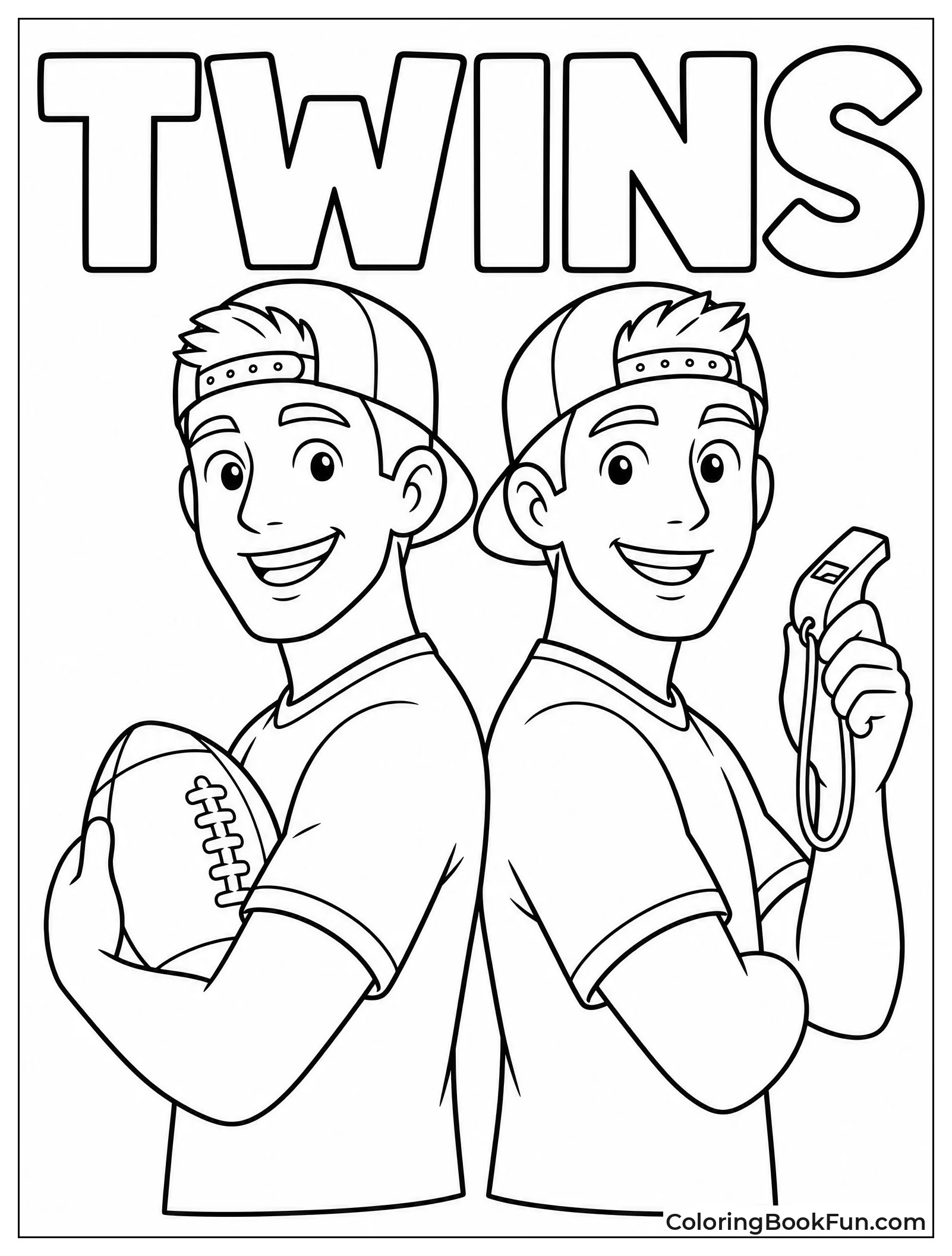 Twins Stand Back to Back