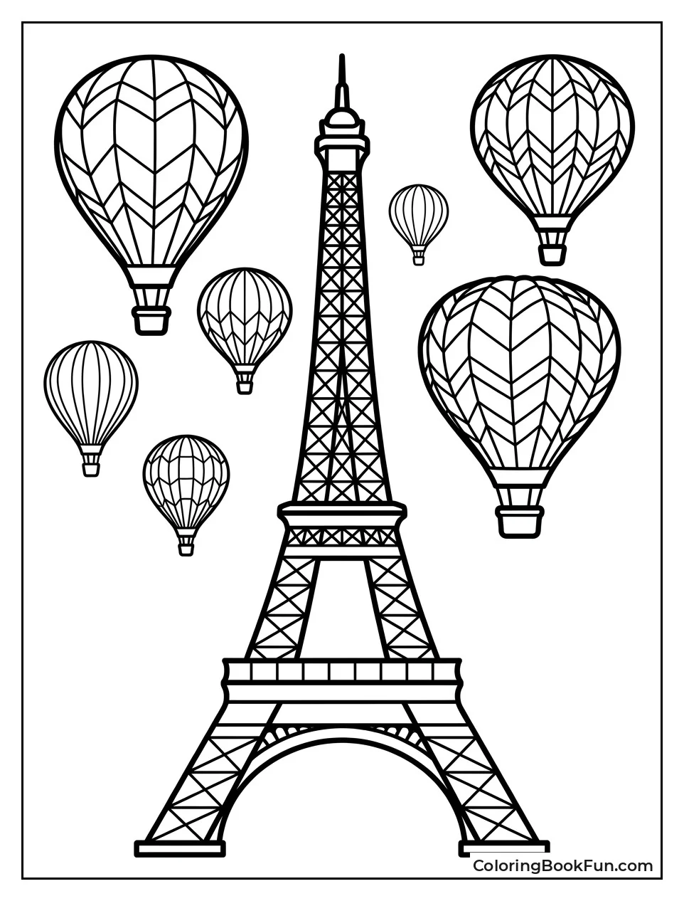 Hot Air Balloons Near Tower
