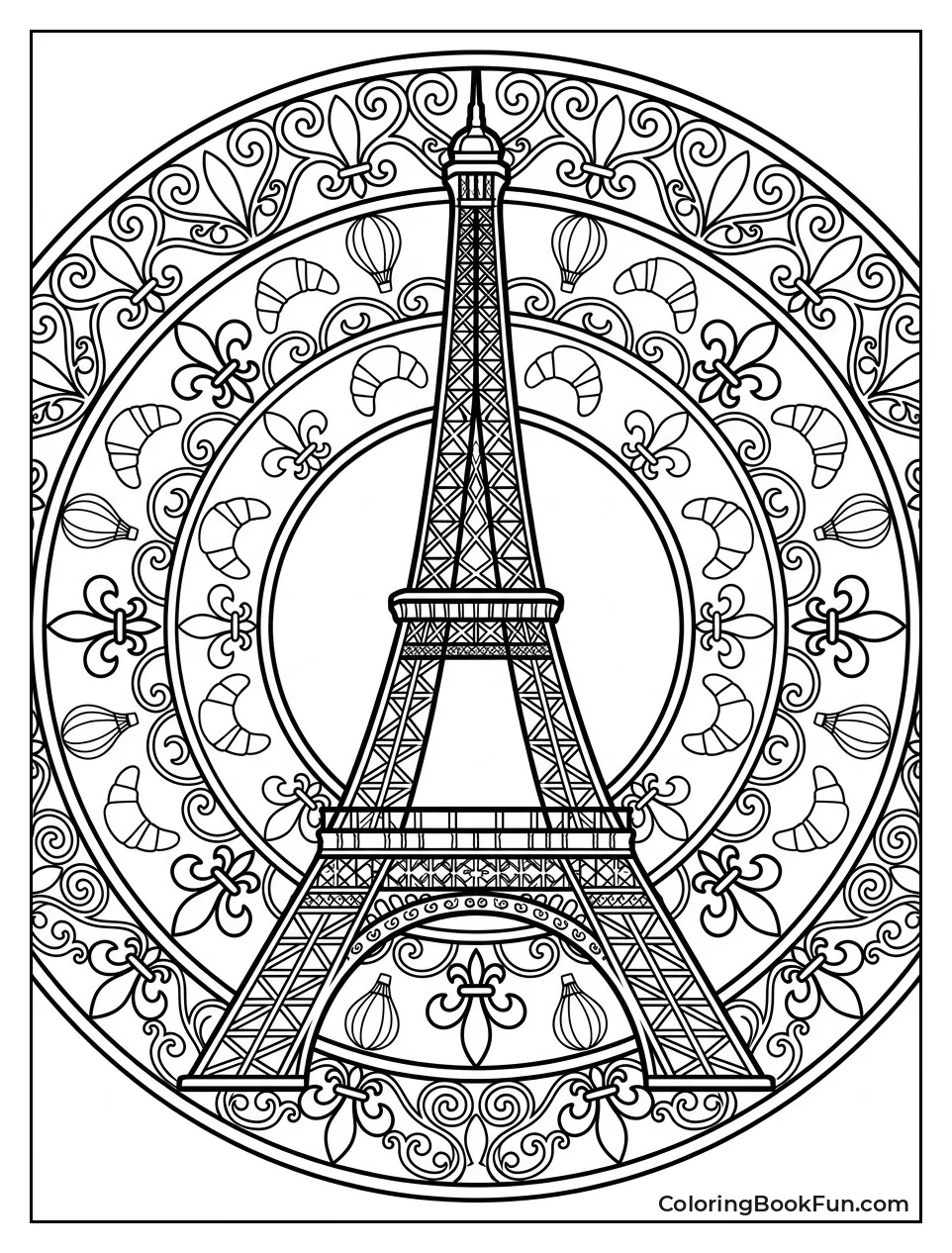 Mandala With Eiffel Tower
