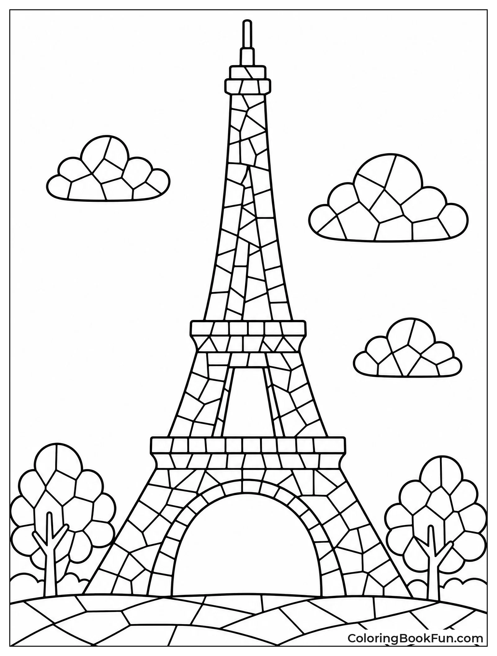 Mosaic Eiffel Tower Design