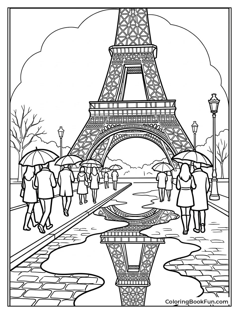 Rainy Day At Eiffel Tower