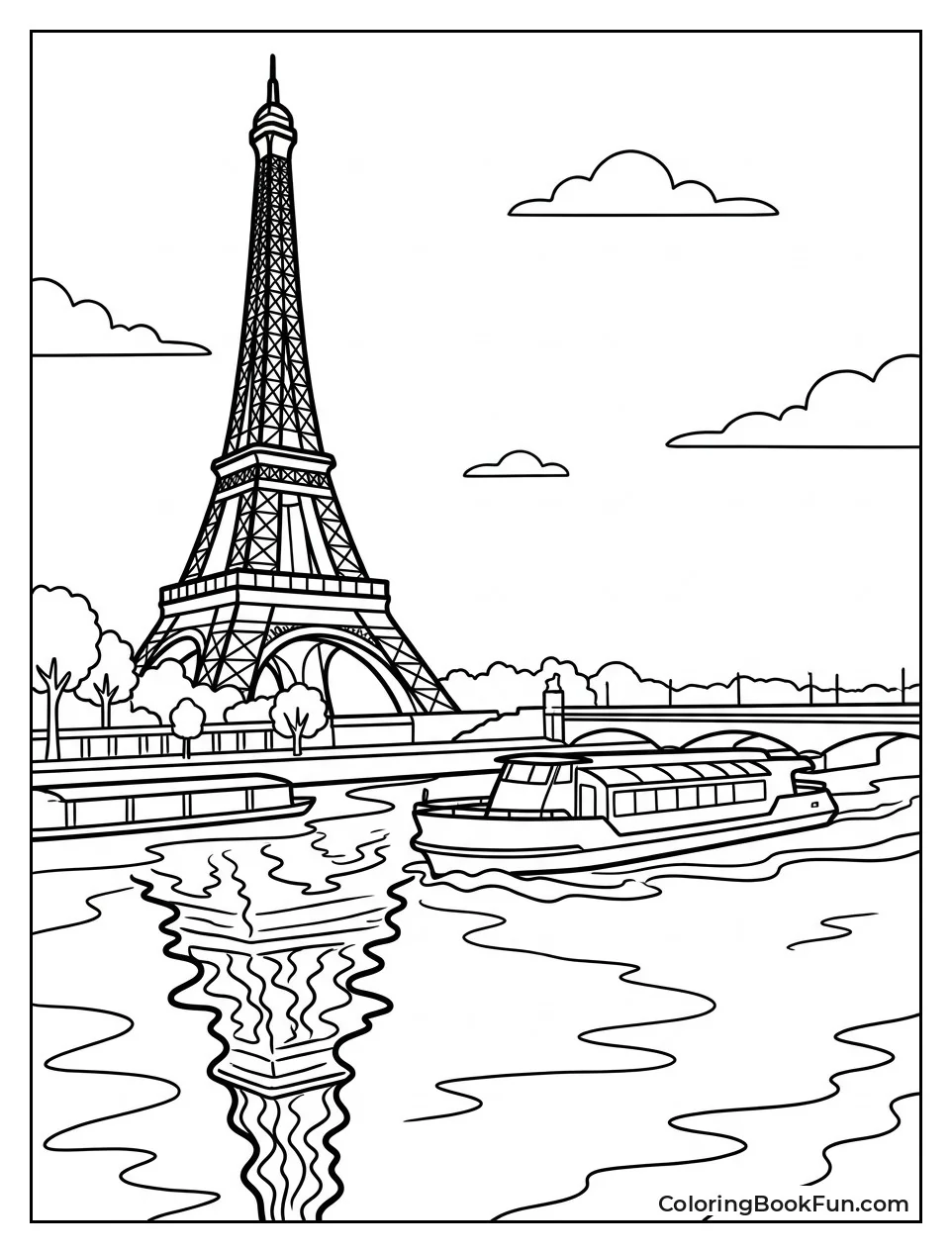 Tower Reflection In Seine River