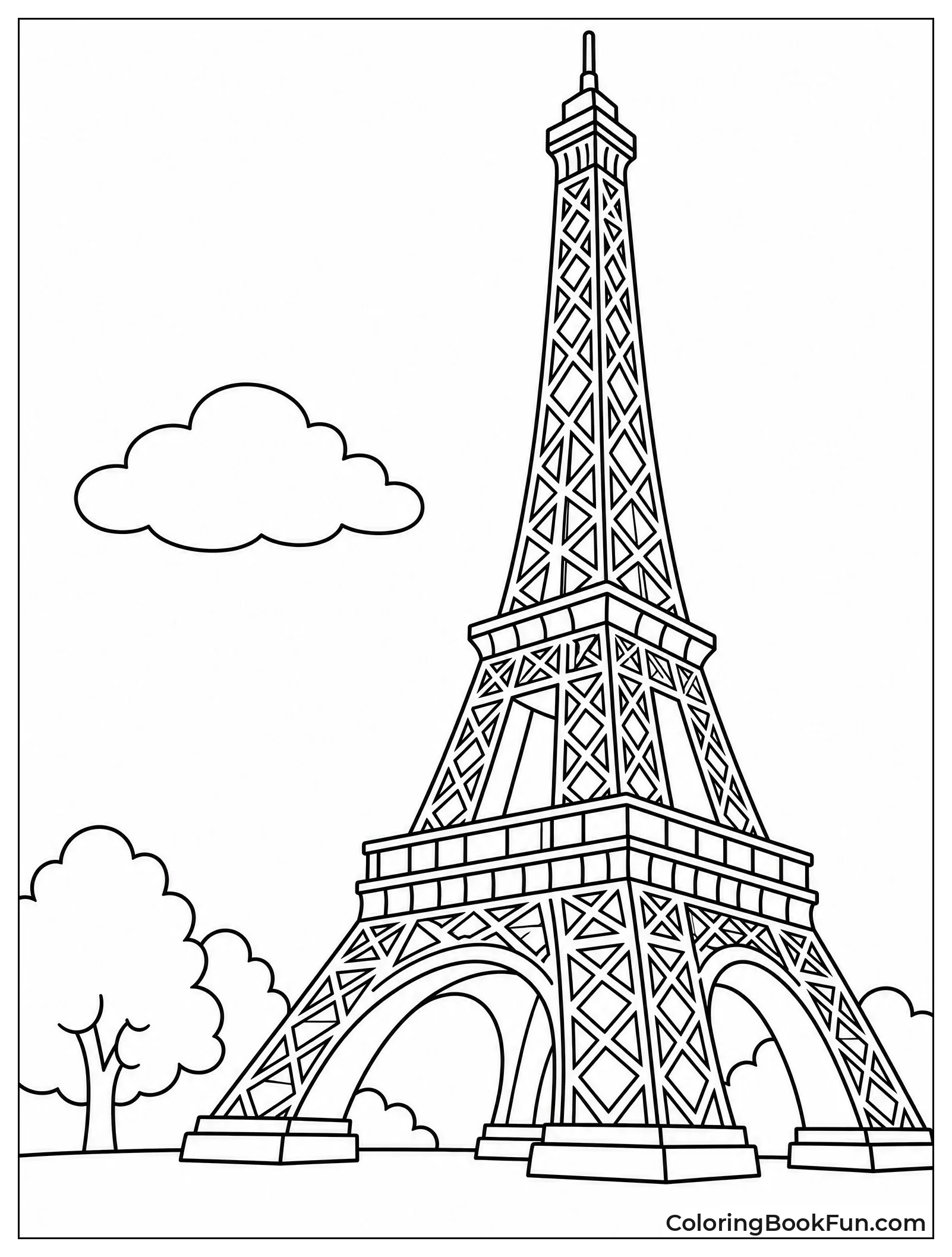 Side View Of Eiffel Tower