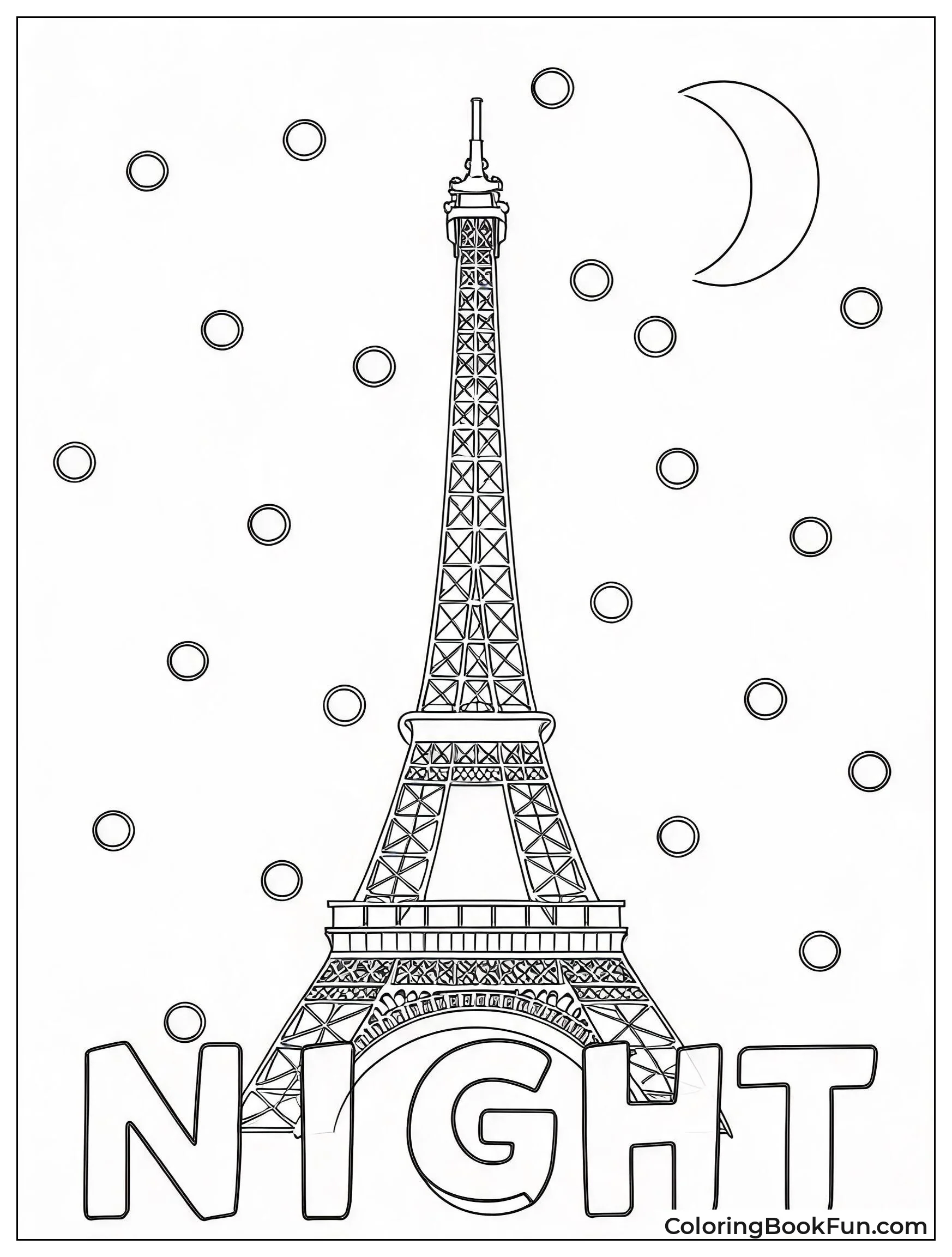 Starry Night Over Eiffel Tower