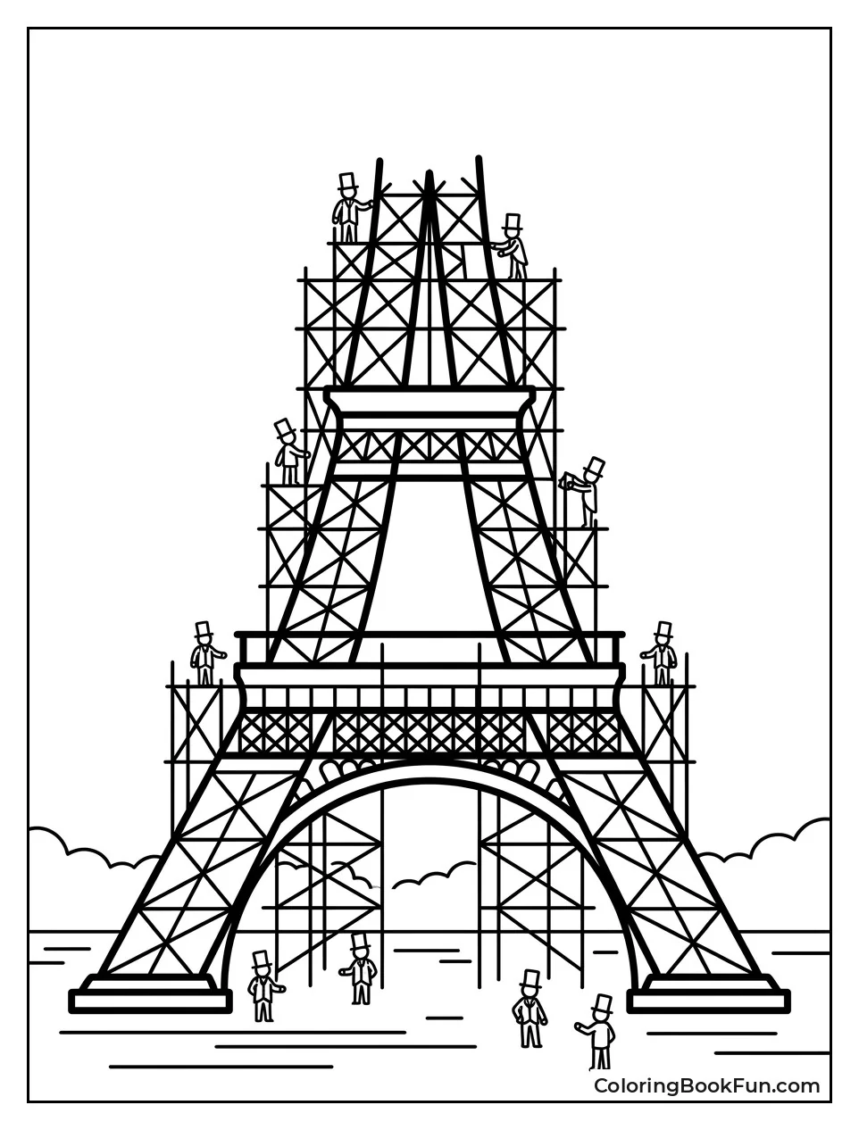 Workers Building Half Finished Tower