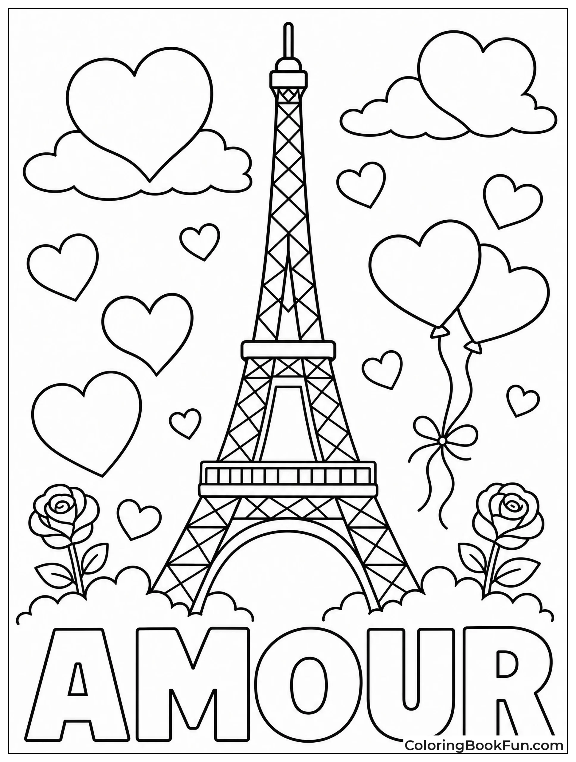 Hearts Around Eiffel Tower