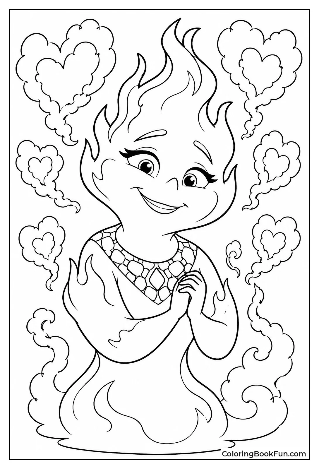 Cinder Stands with Heart Smoke