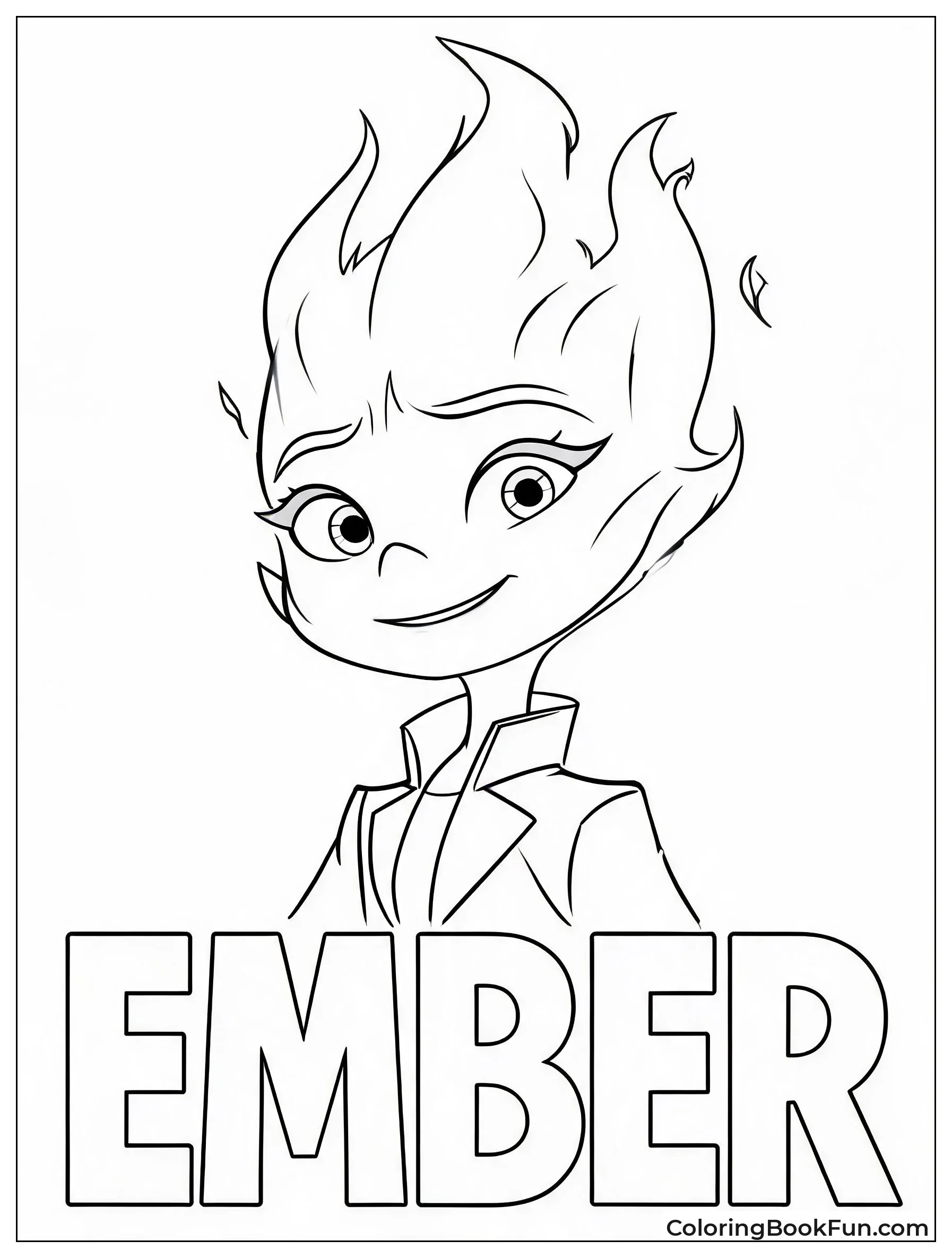 Ember Smiles in Bold Lines
