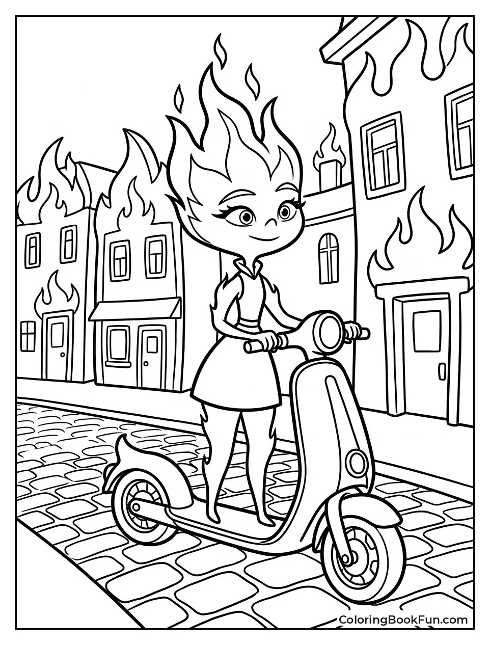 Ember Rides Her Blue Scooter