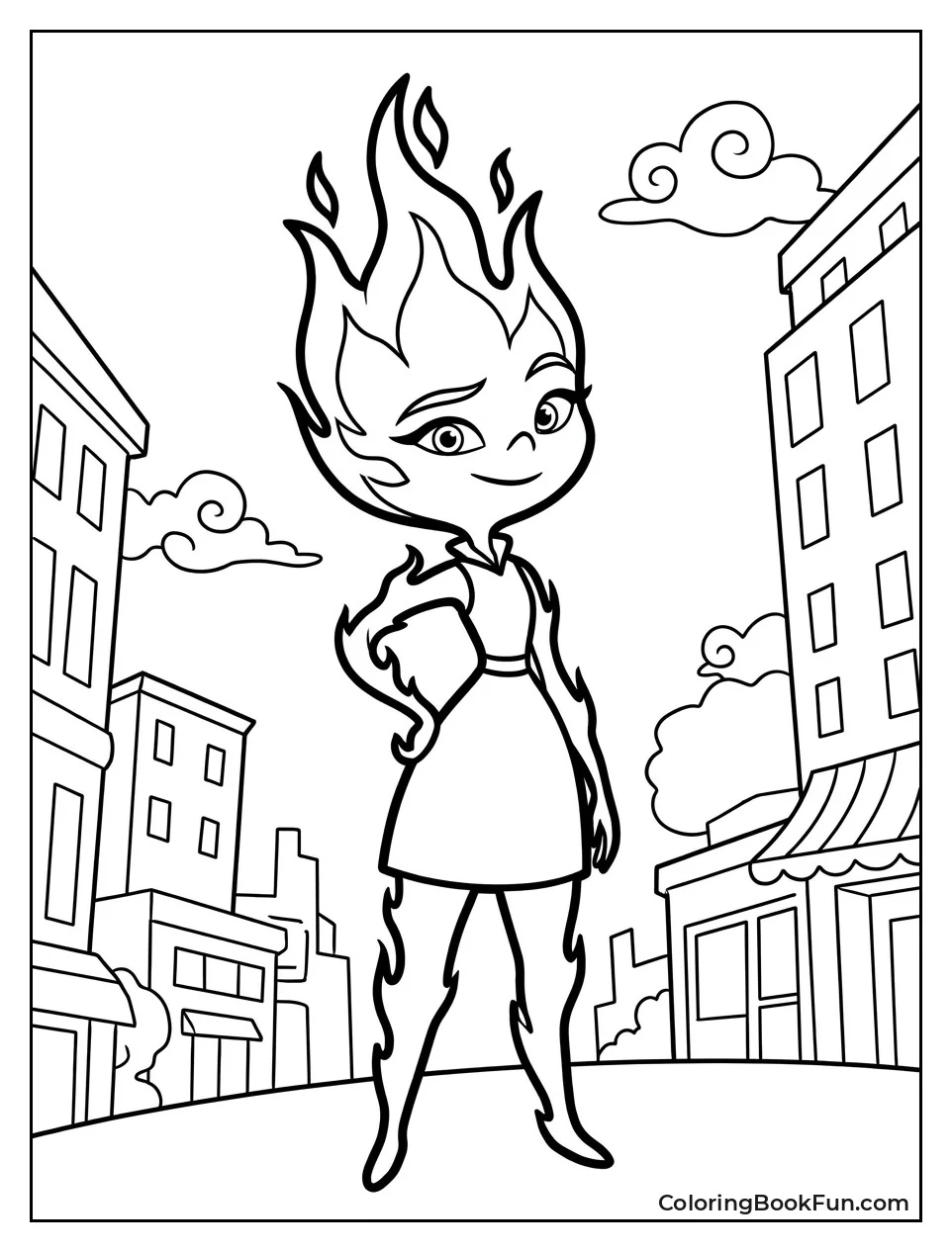 Ember the Fire Girl Smiling