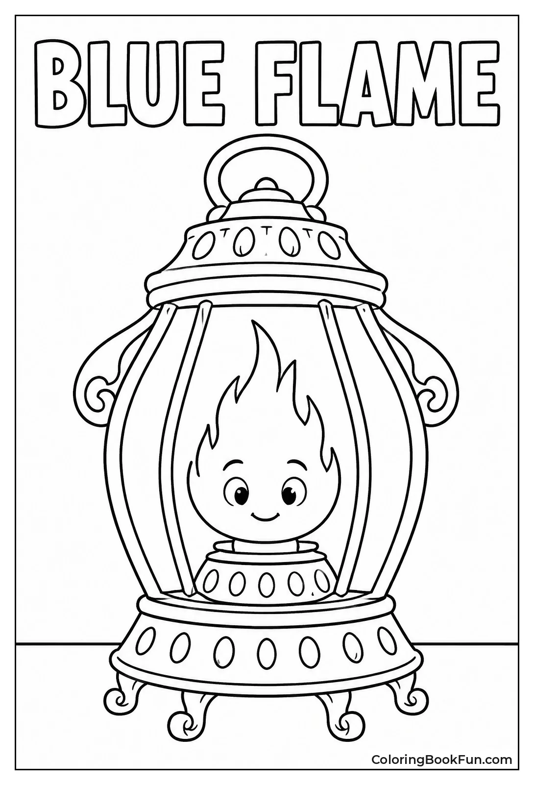 Blue Flame Glows in Lantern