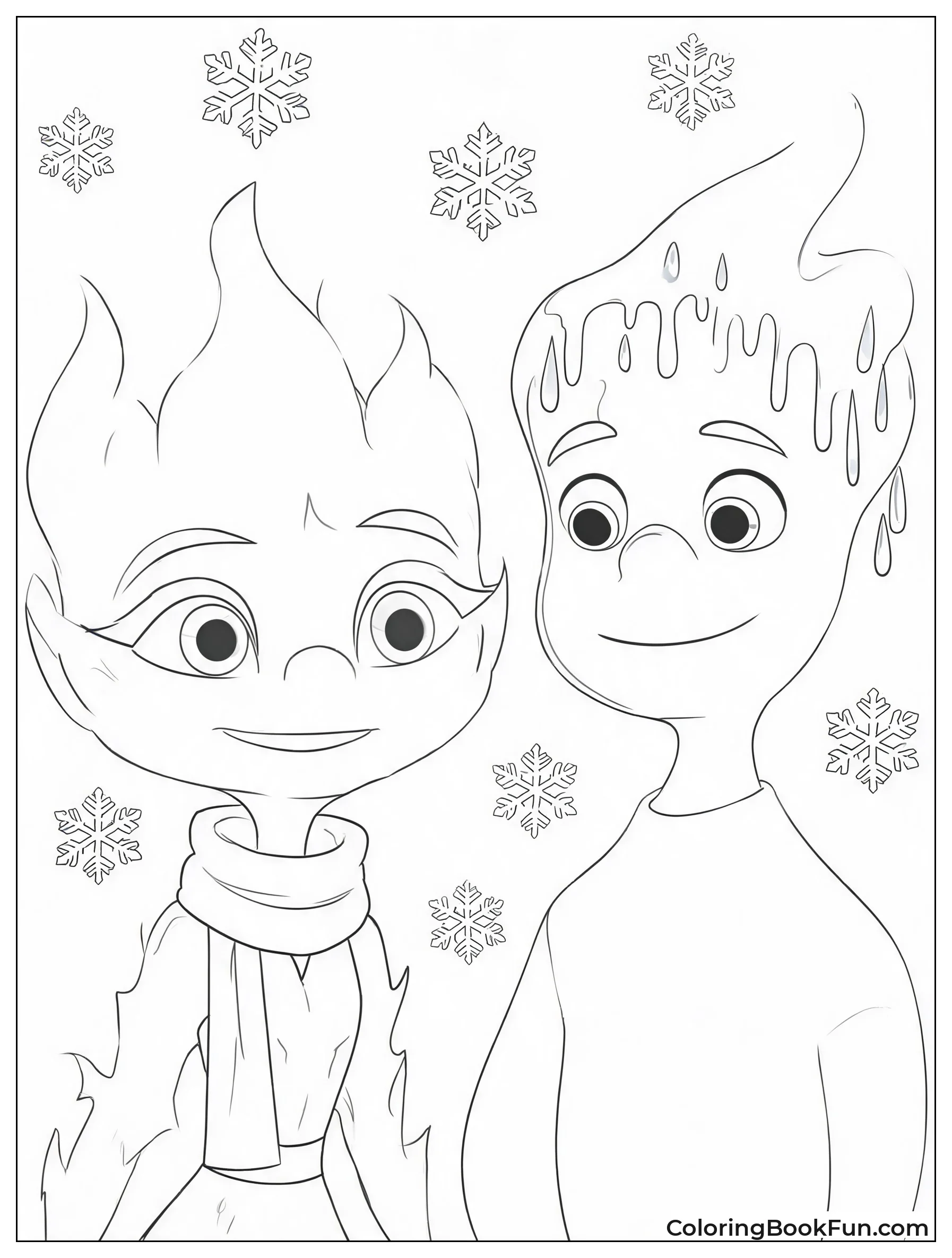 Friends Enjoy a Snowy Day