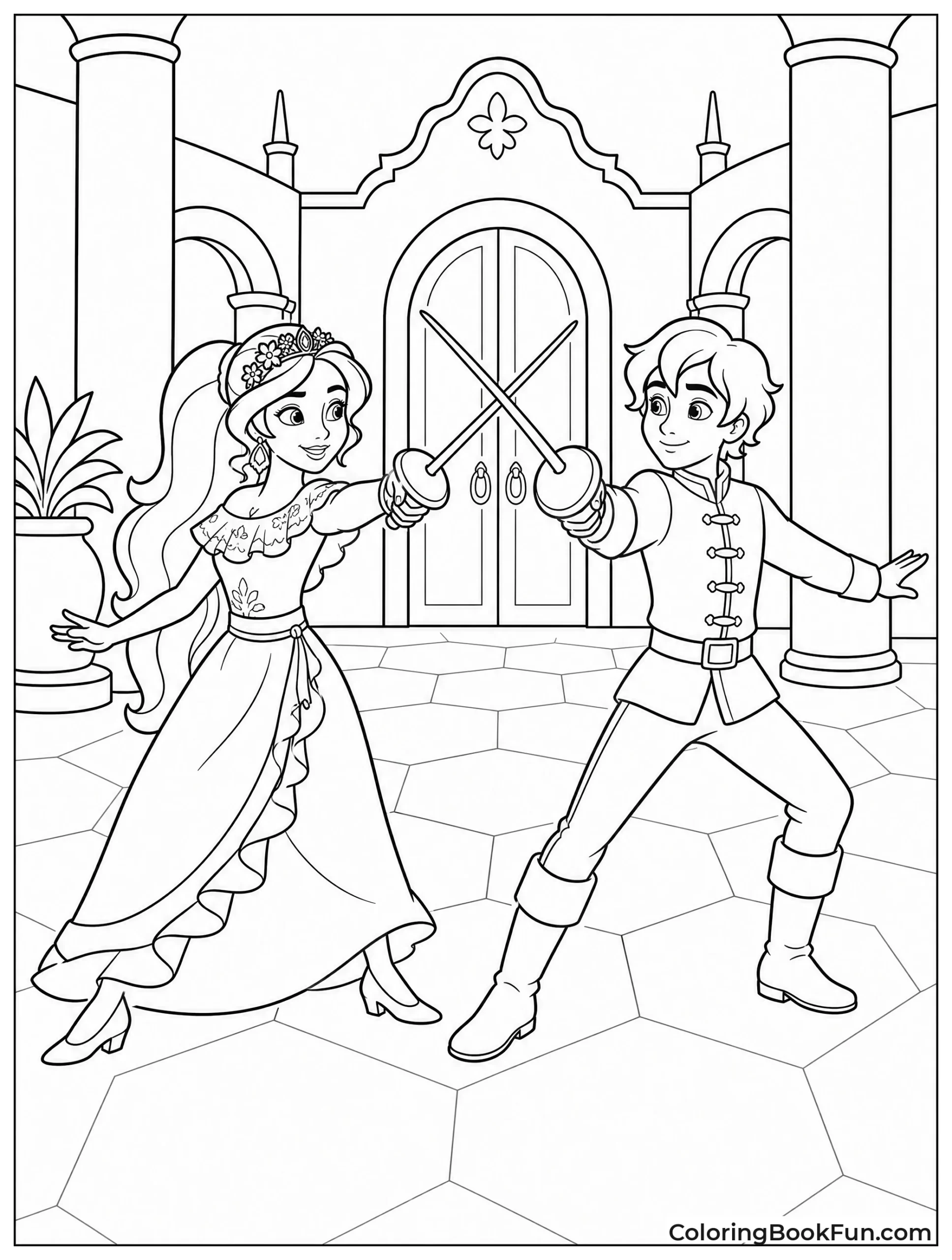 Elena Fencing with Gabe