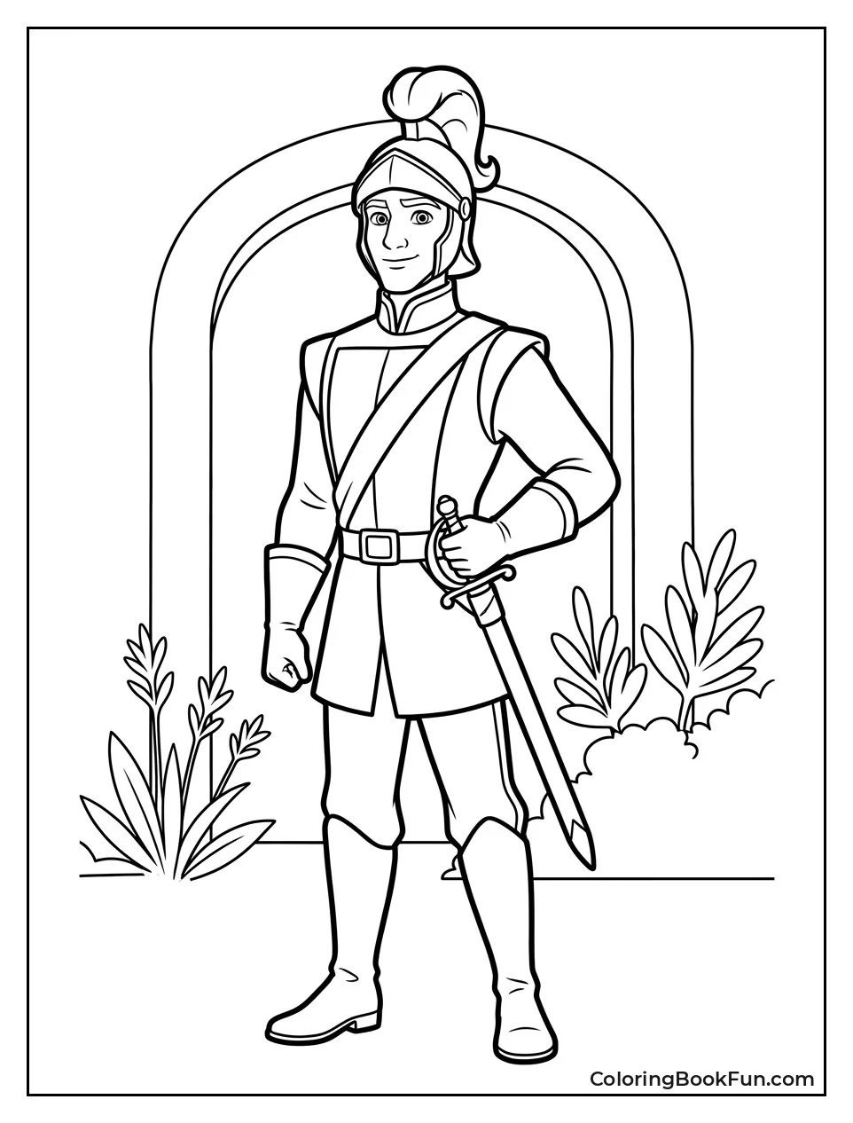 Gabe Standing Guard with Sword