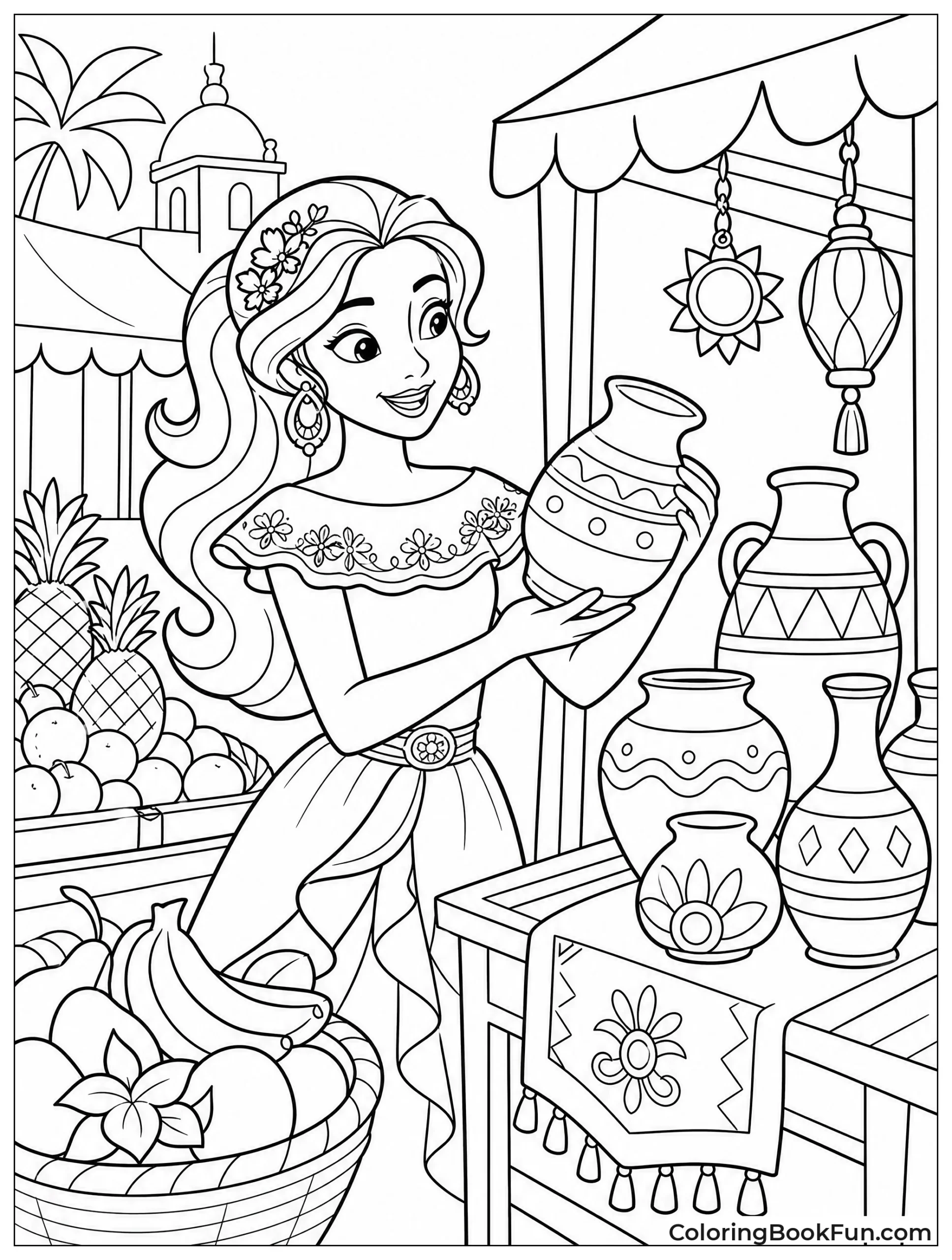 Elena Shopping at the Market