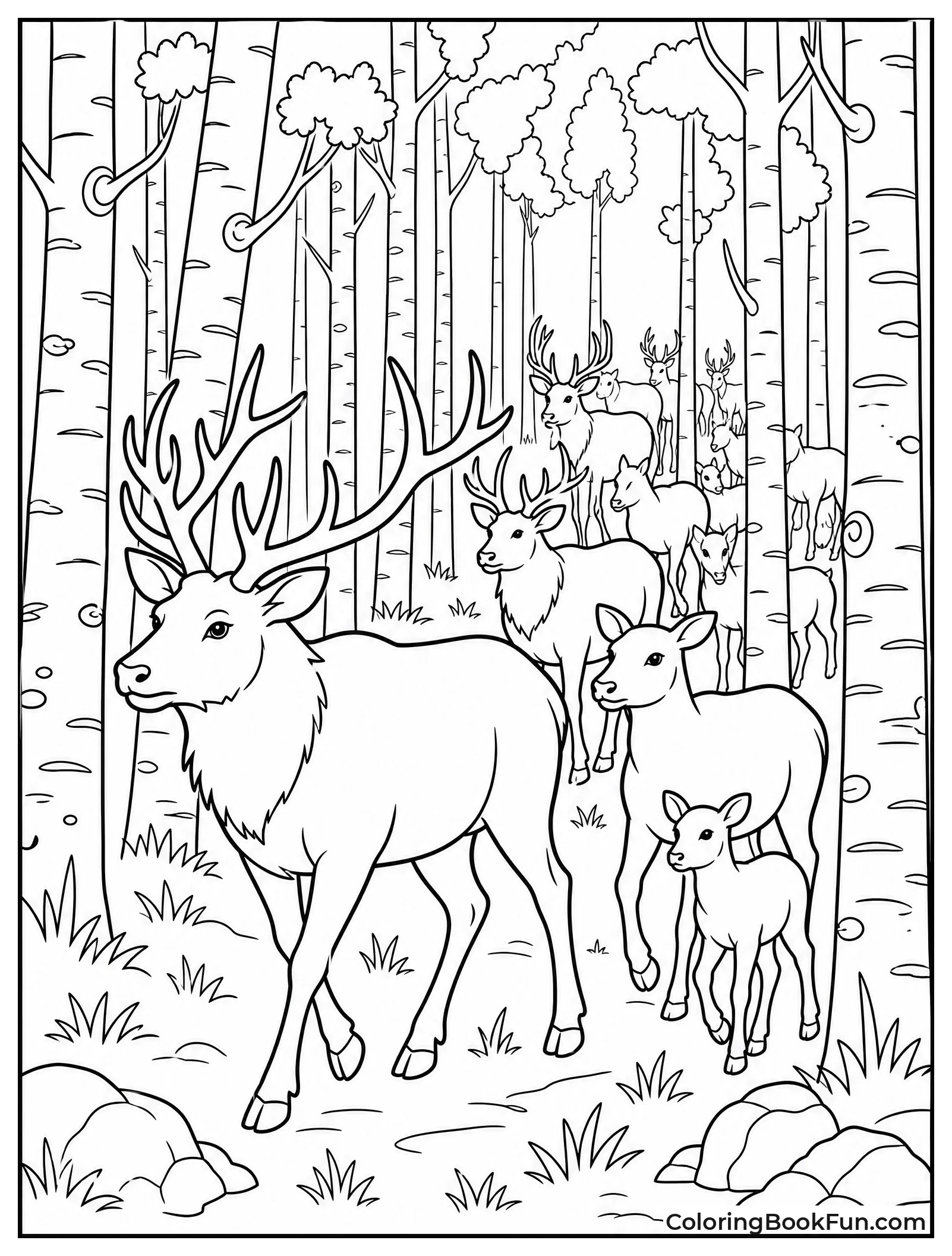 Herd Moving Through Aspen Grove