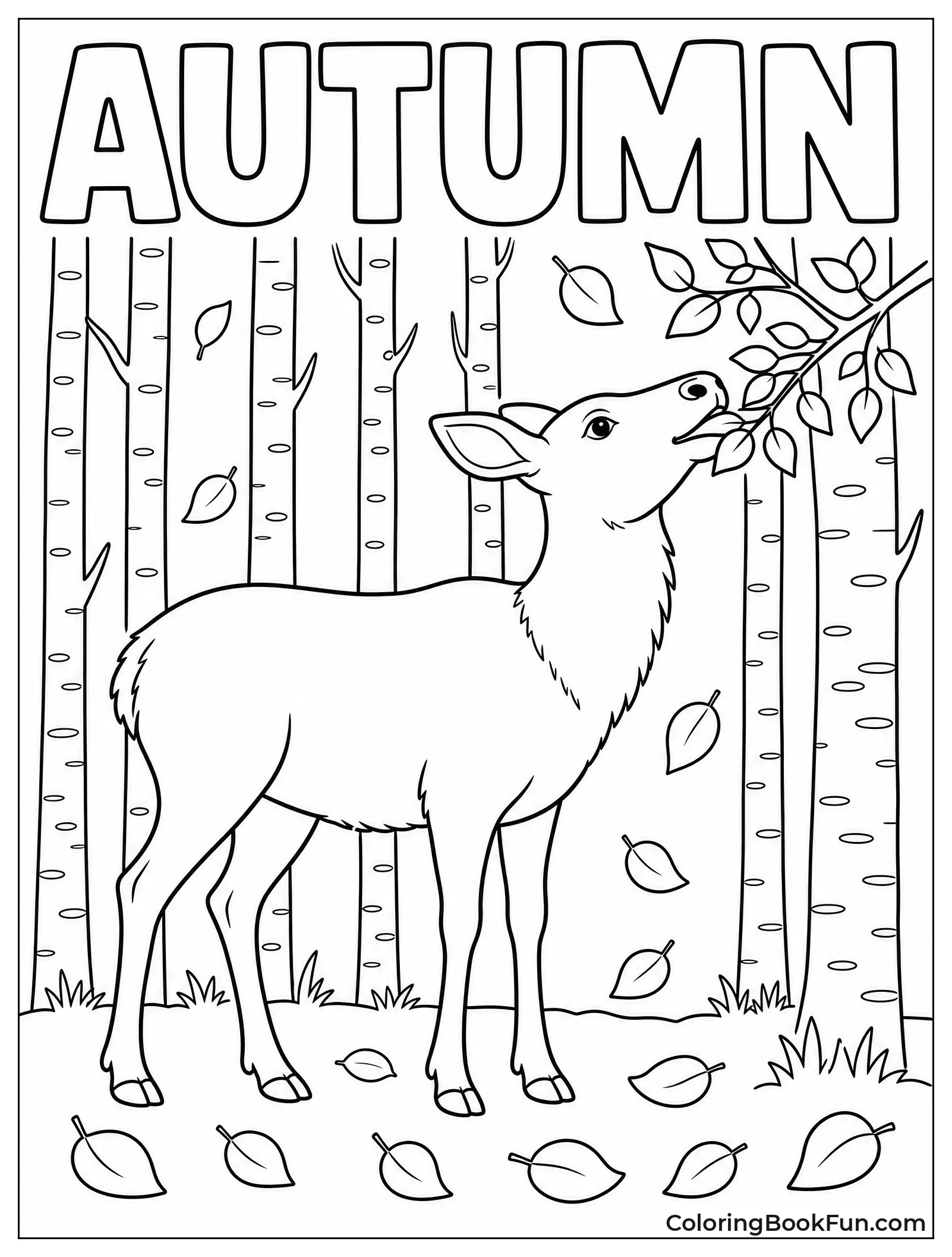 Elk Eating Aspen Leaves