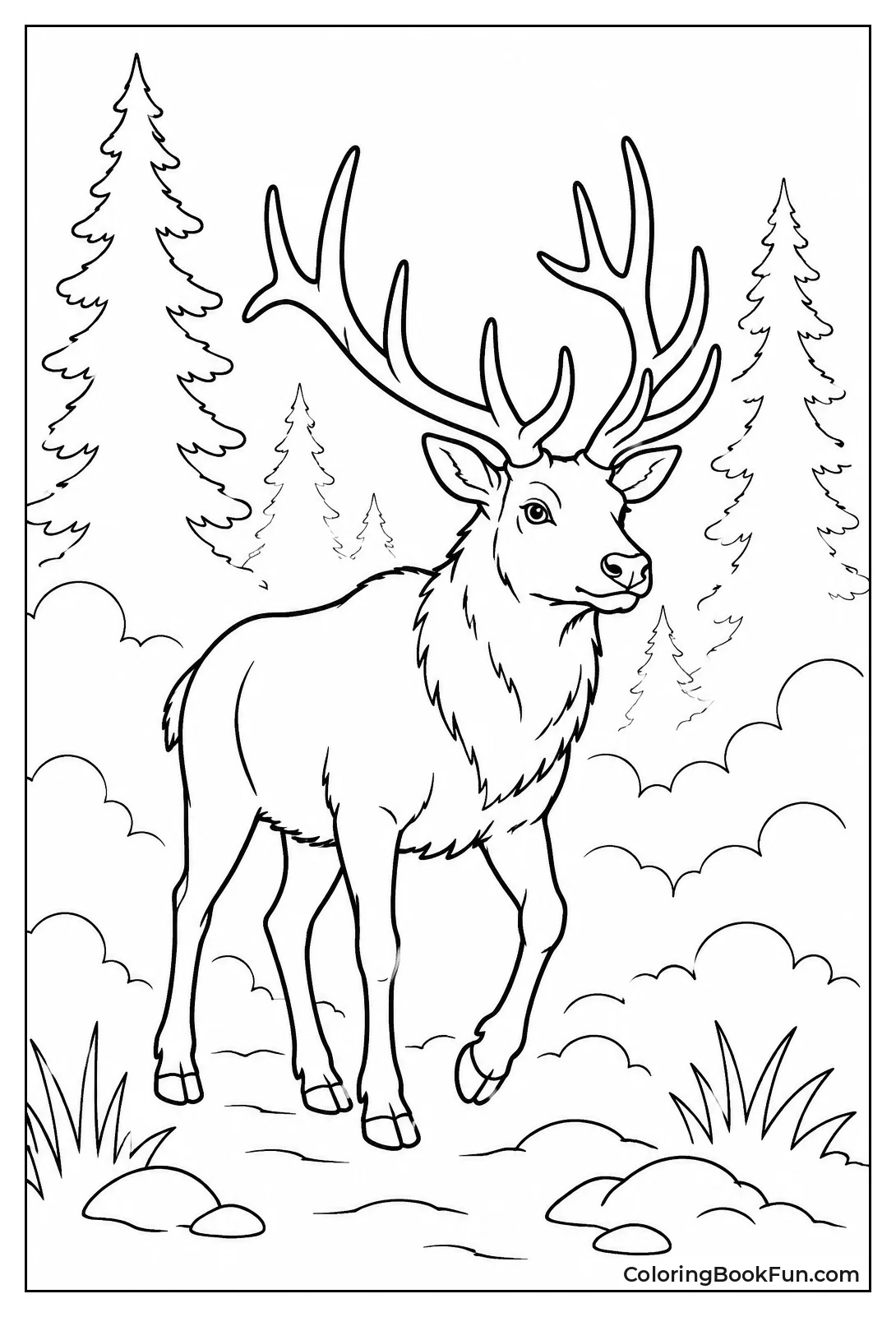 Elk Emerging from Morning Mist