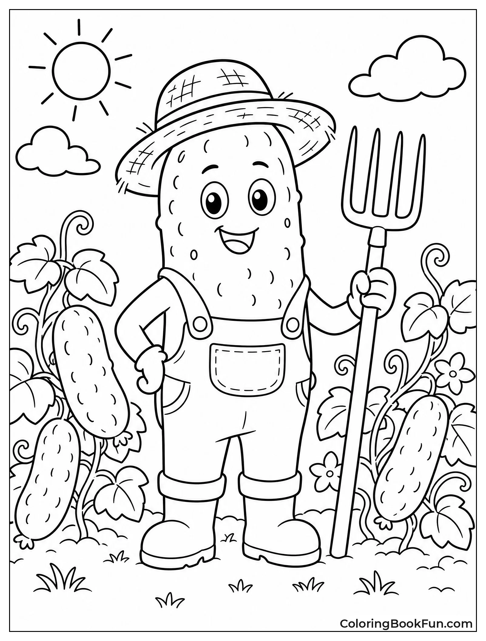 Farmer Pickle Holding Pitchfork