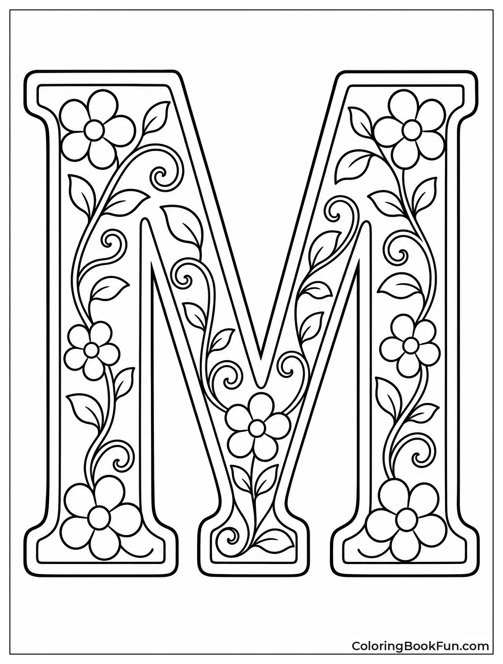 Flowers and Vines Cover Letter M