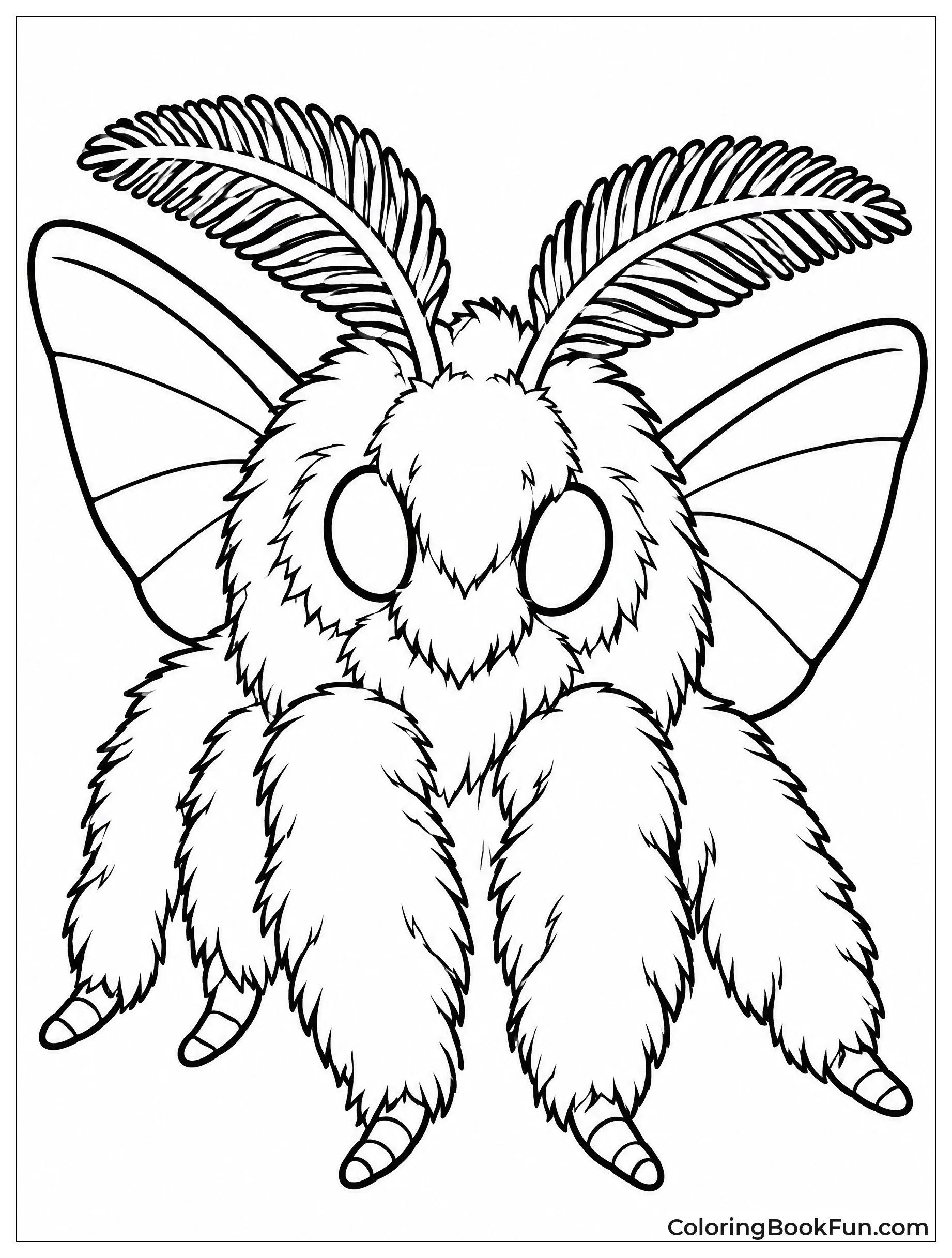 Fluffy White Poodle Moth Portrait